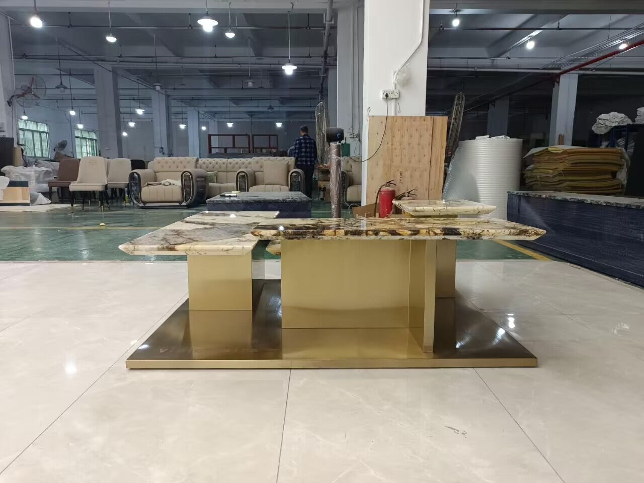 Building Artistic Creative Natural Marble Irregular Shapes Coffee Table