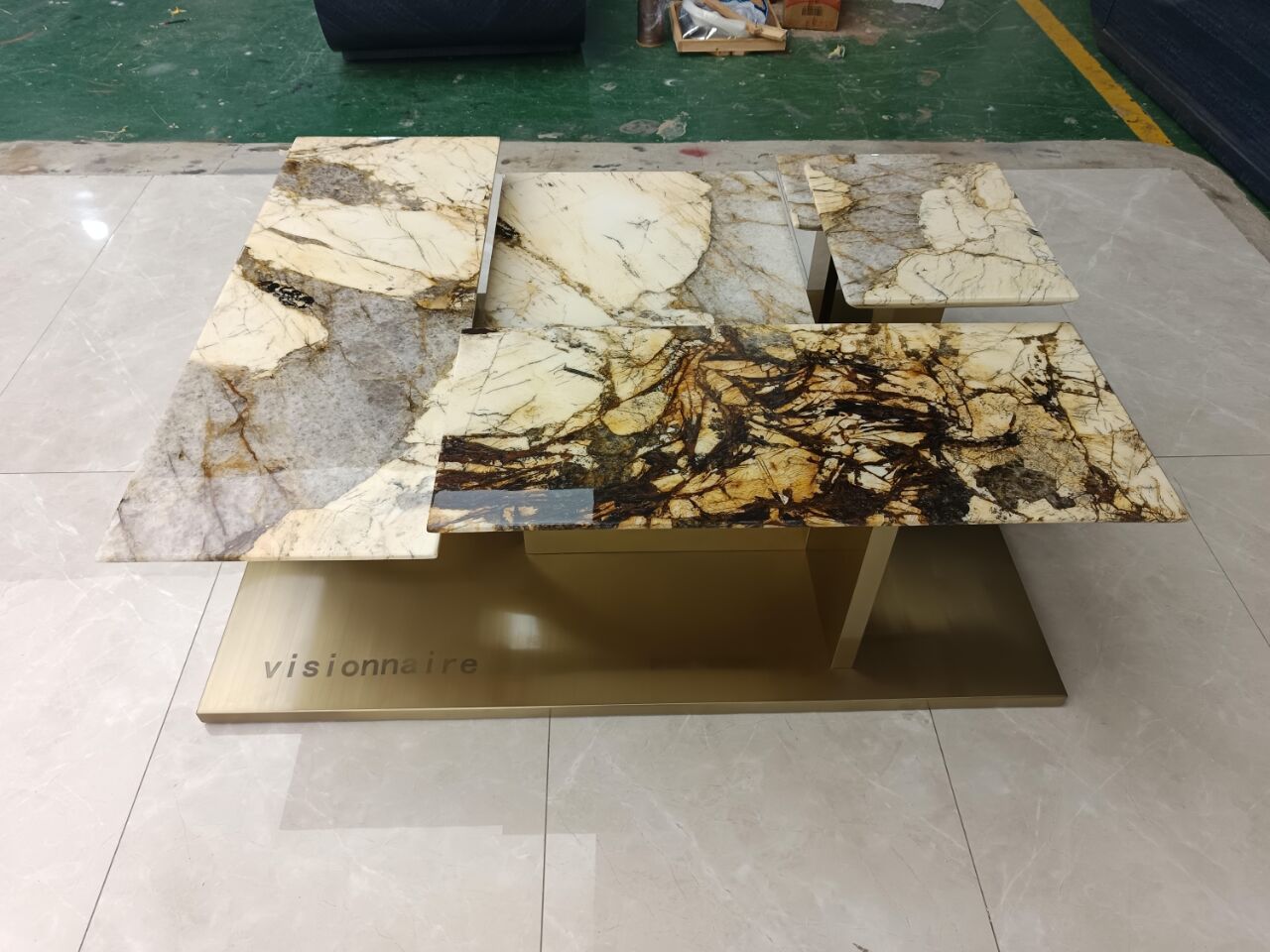 Building Artistic Creative Natural Marble Irregular Shapes Coffee Table