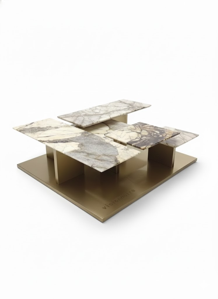 Building Artistic Creative Natural Marble Irregular Shapes Coffee Table