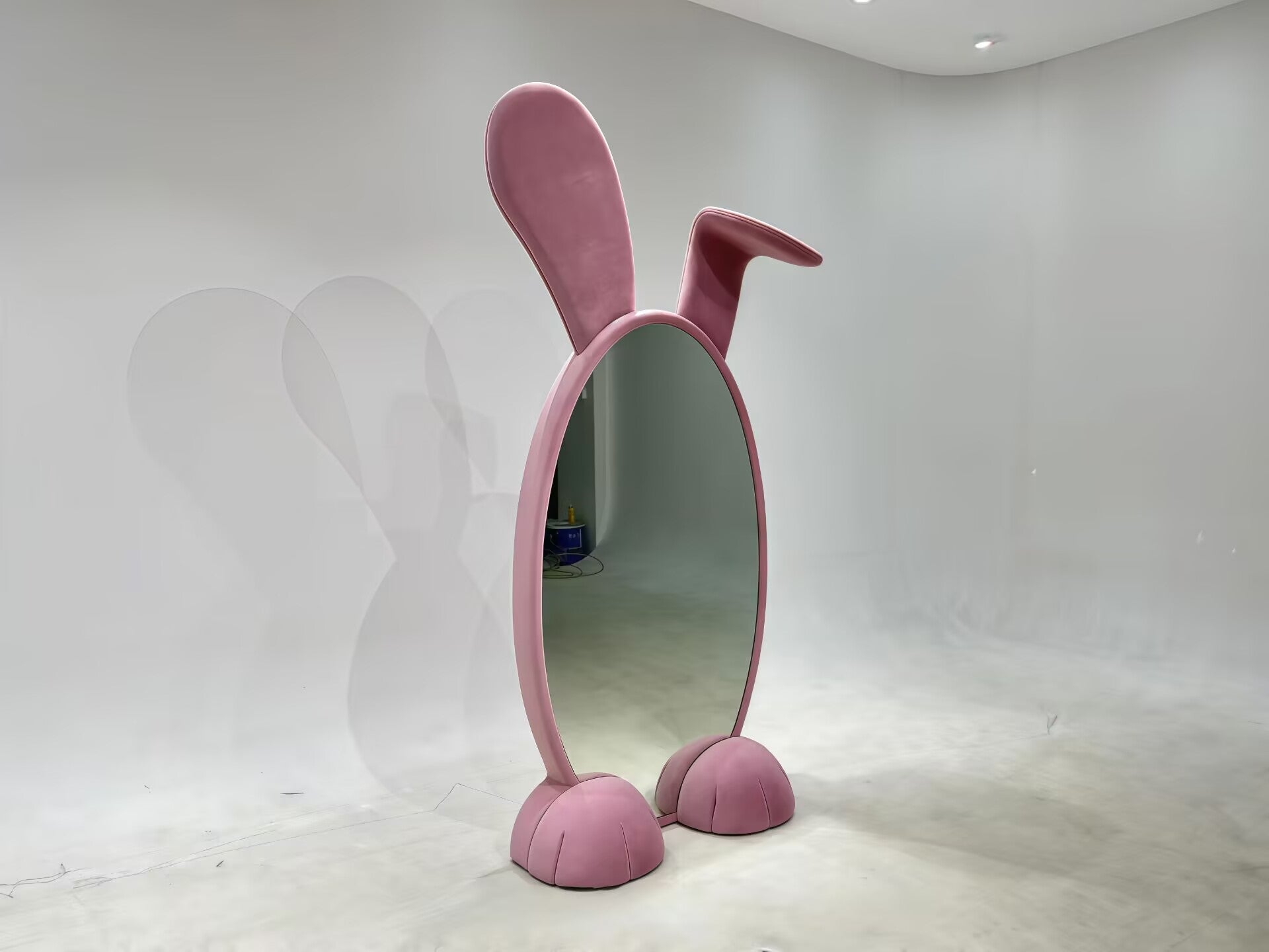 Bunny Modern Luxury Artistic Irregular Customize Pink Floor Mirror