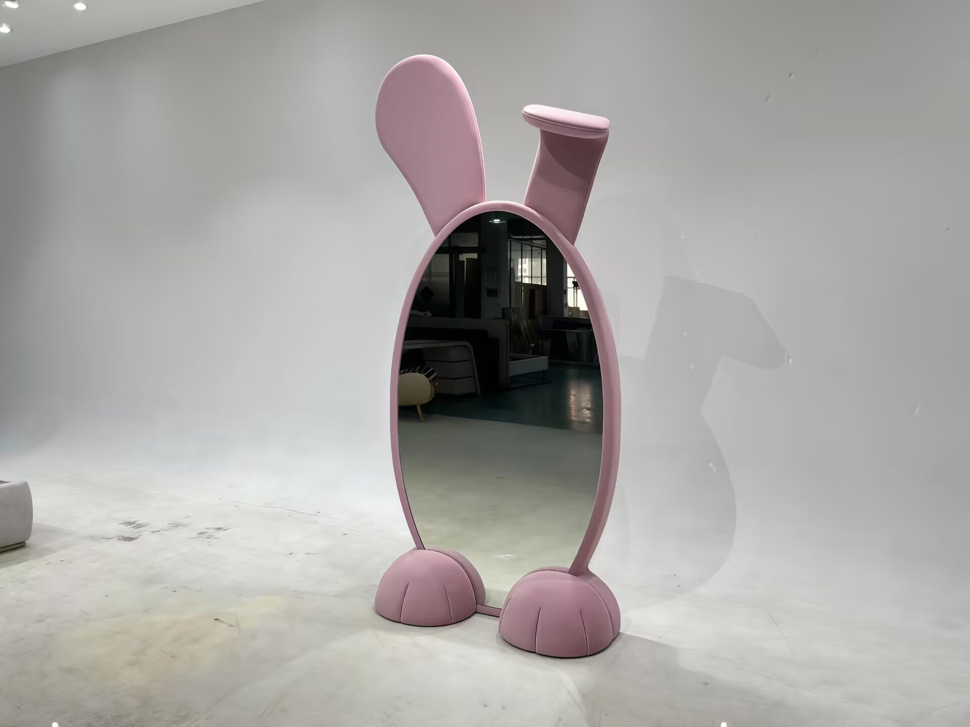 Bunny Modern Luxury Artistic Irregular Customize Pink Floor Mirror