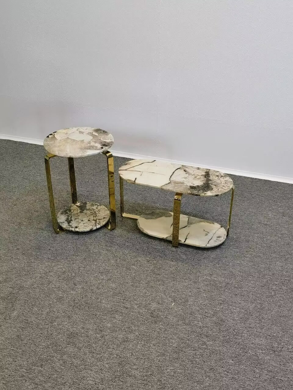 Button High End Designer Unique Creativity Marble Side Table