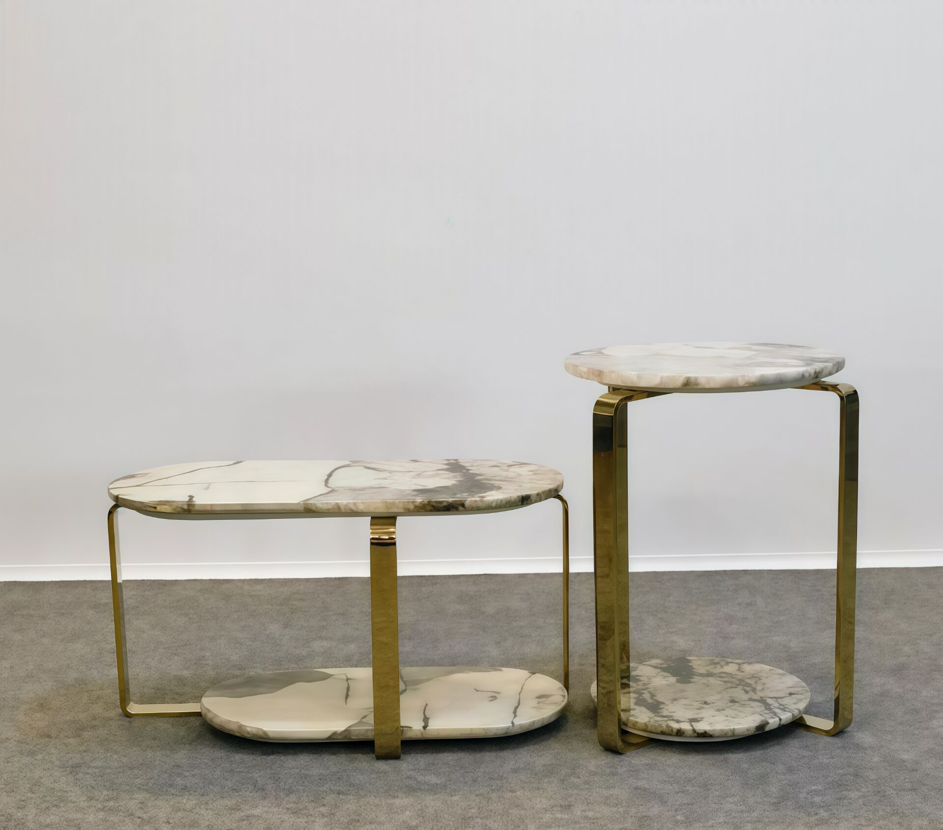 Button High End Designer Unique Creativity Marble Side Table