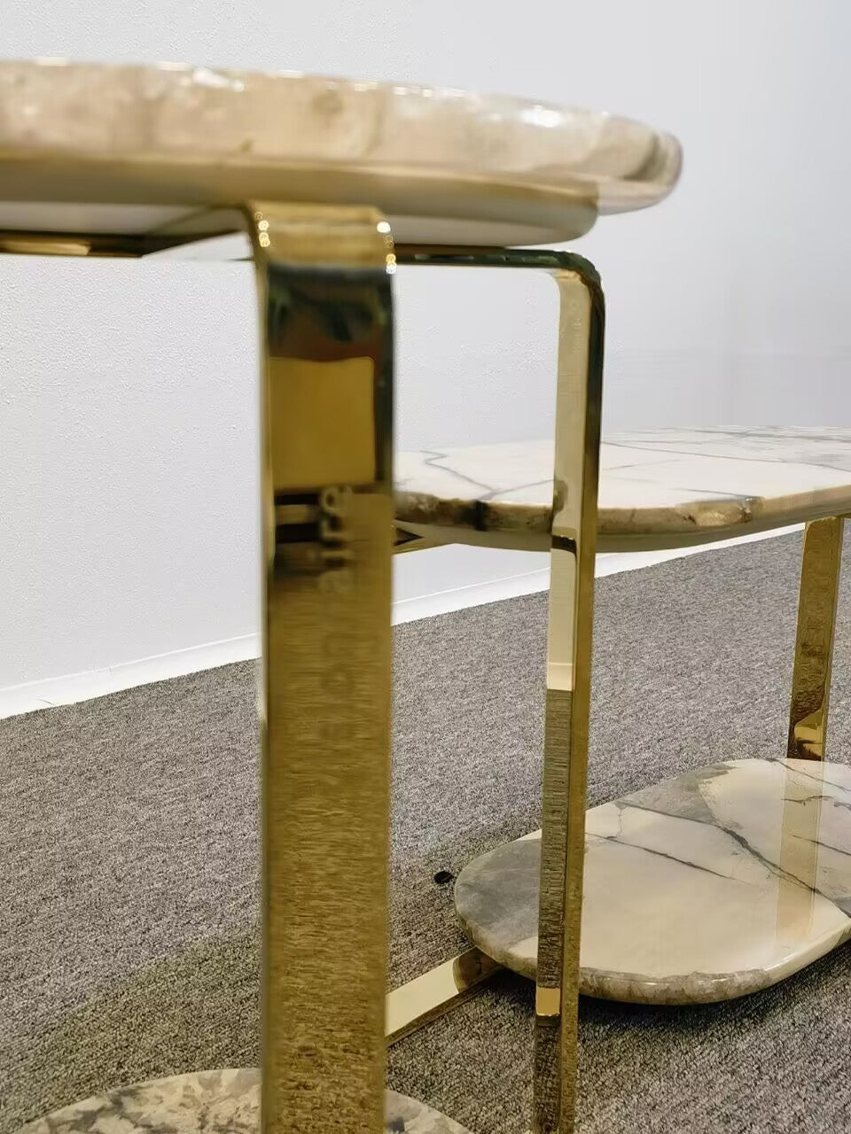 Button High End Designer Unique Creativity Marble Side Table