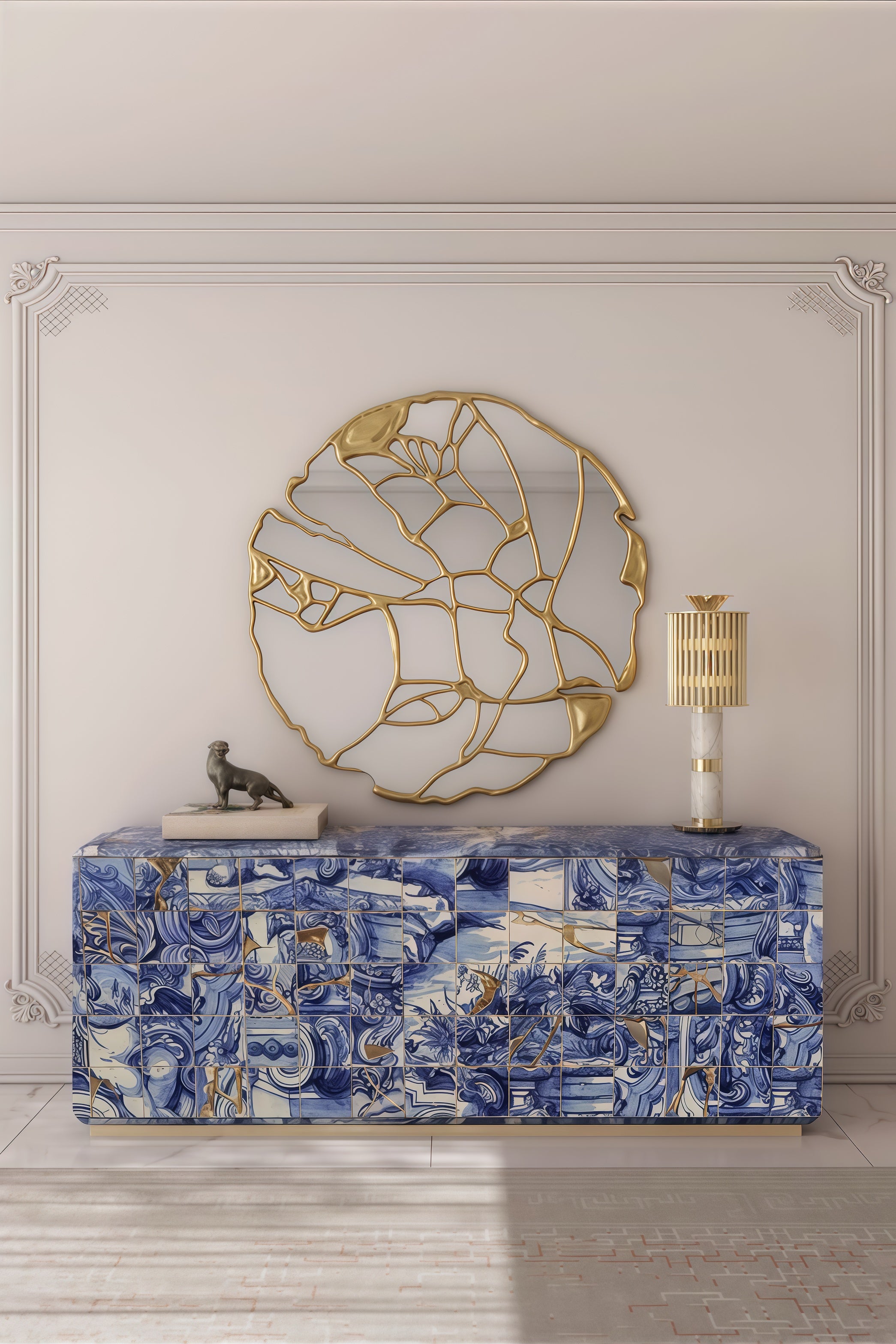 Solid wood multi-layer board hand-painted artwork furniture CARMO SIDEBOARD