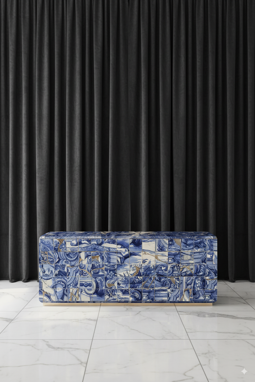 Solid wood multi-layer board hand-painted artwork furniture CARMO SIDEBOARD