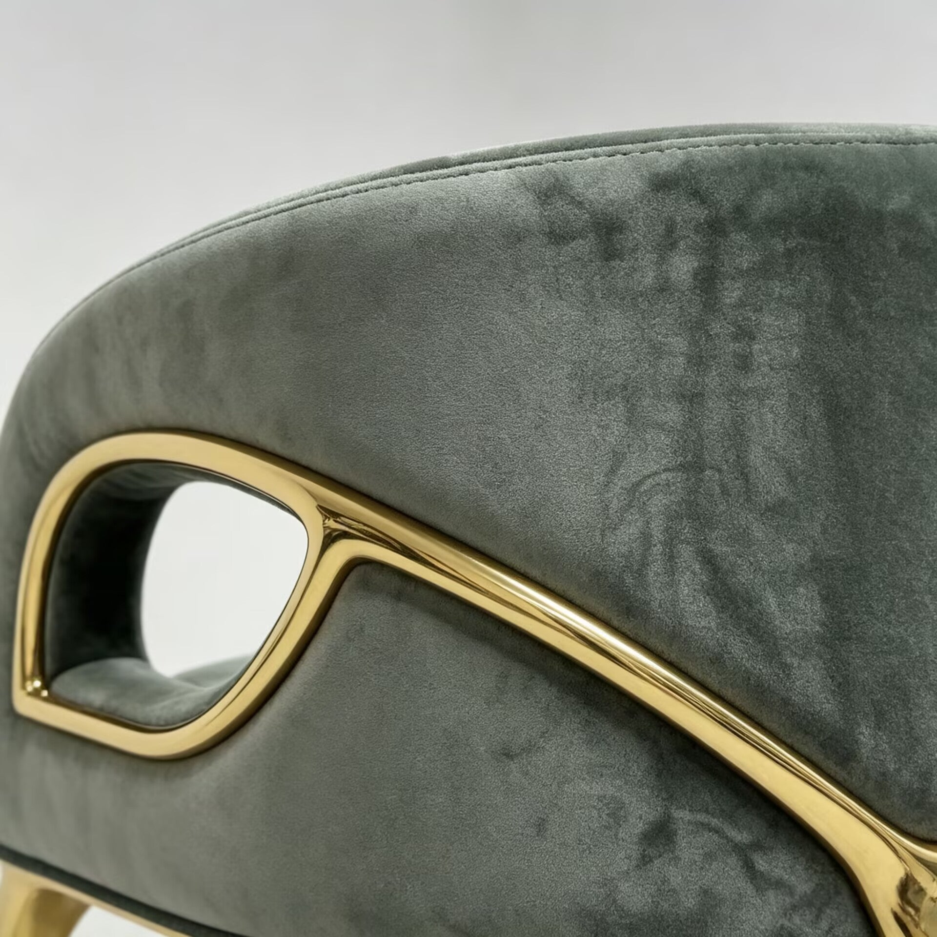 Chandra Modern Luxurious Metal Upscale Fabric Dining Chair