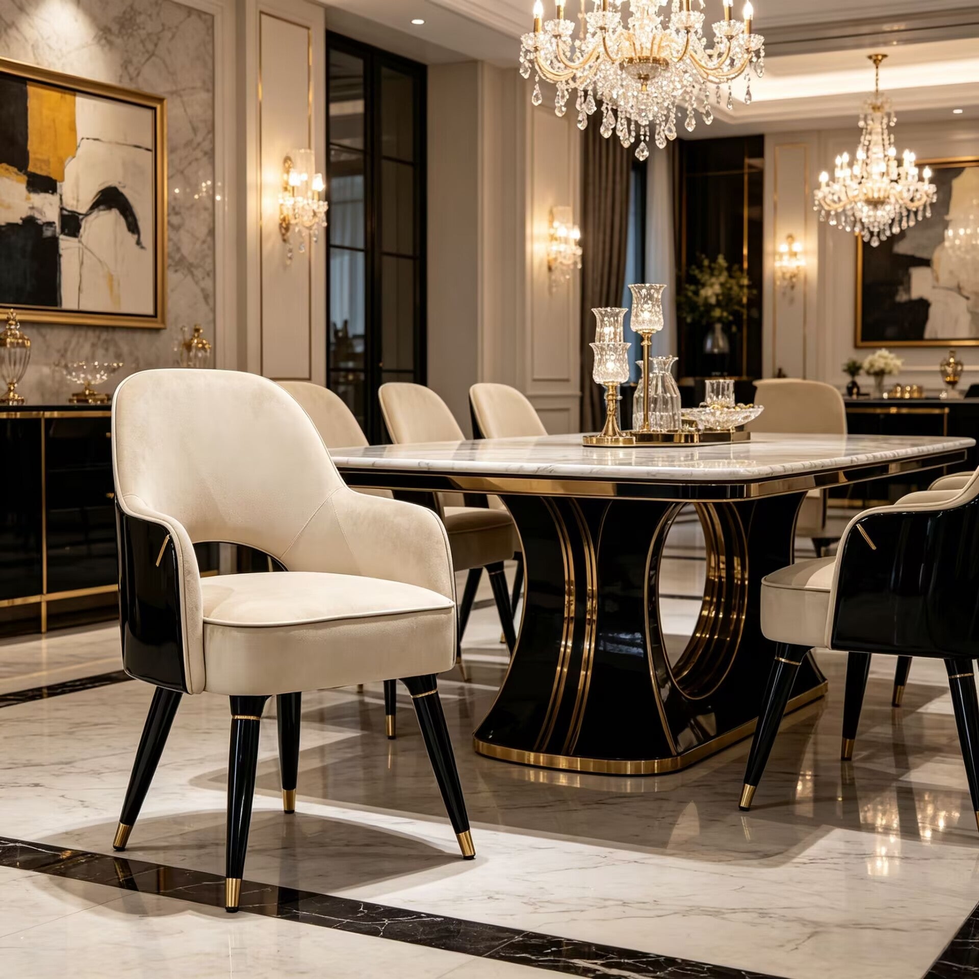 Collins Luxurious Simple Solid Wood Creativity Fabric Dining Chair