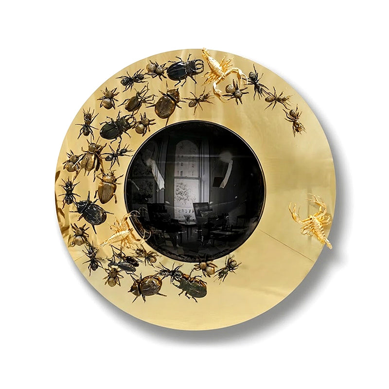 Convex Metamorphosis Villa Luxury Metal Insect Decorative Mirror