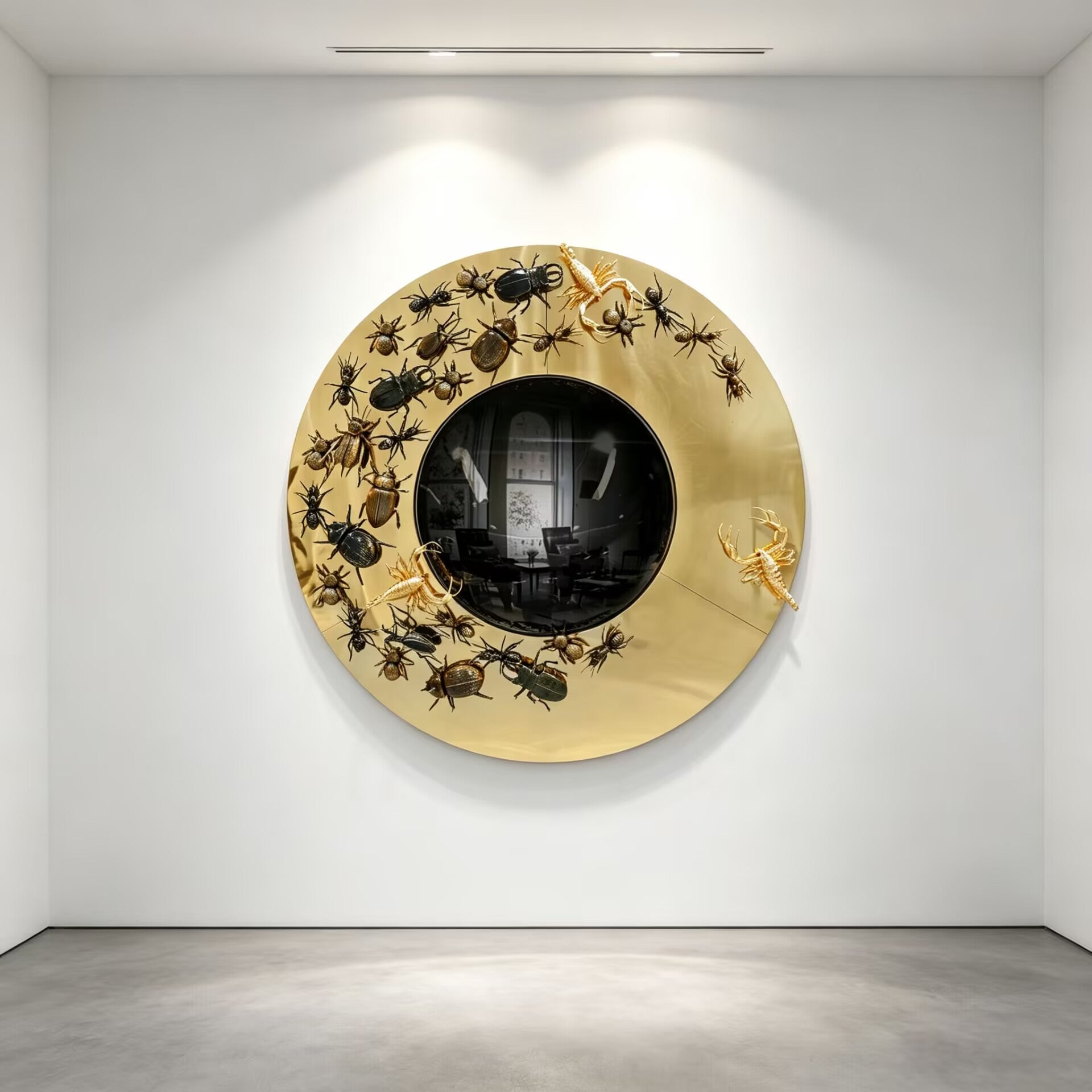 Convex Metamorphosis Villa Luxury Metal Insect Decorative Mirror