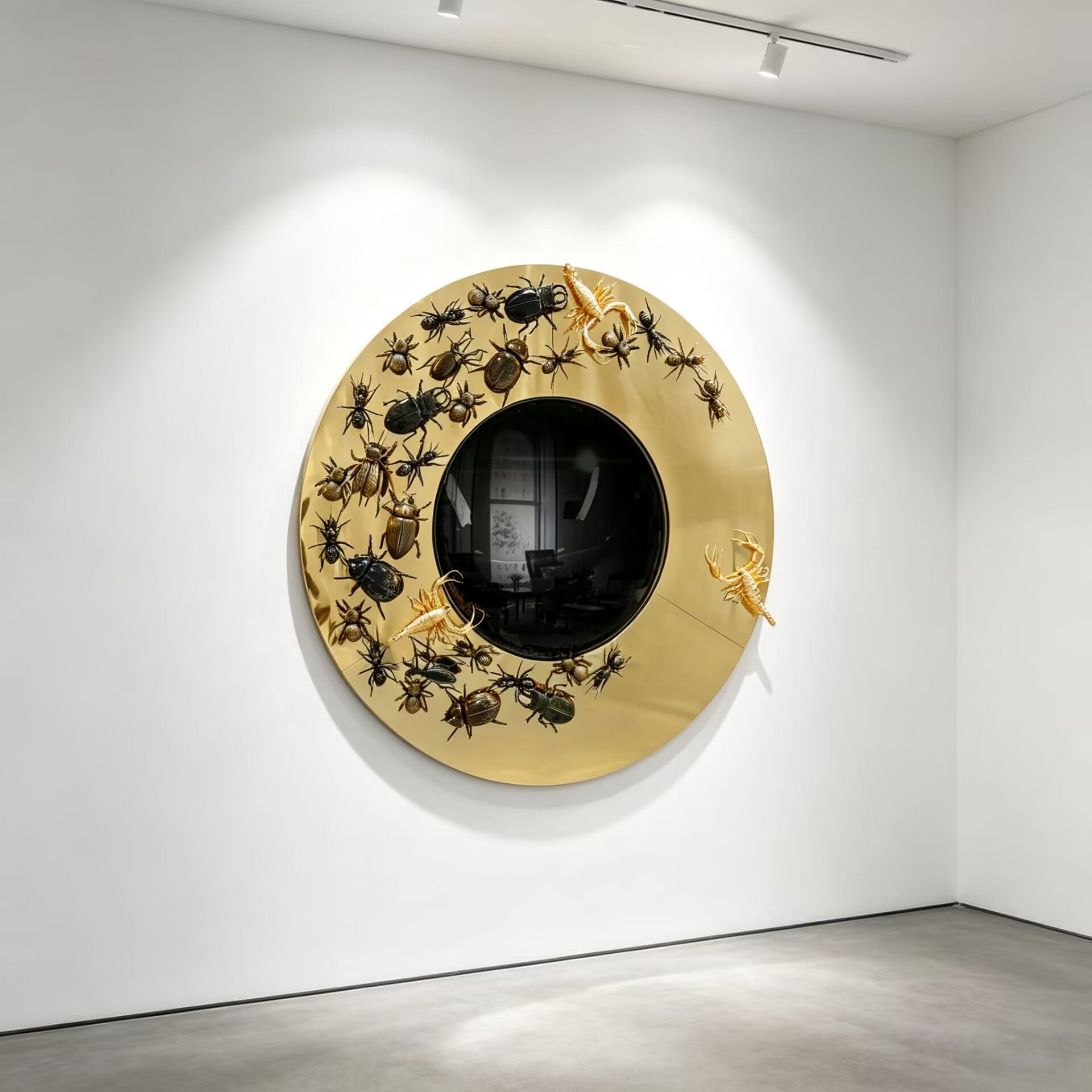 Convex Metamorphosis Villa Luxury Metal Insect Decorative Mirror