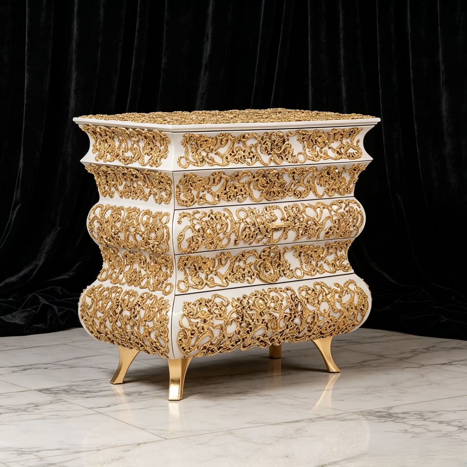 Crochet Chest Minimalist Solid Wood Metal Decoration Cabinet