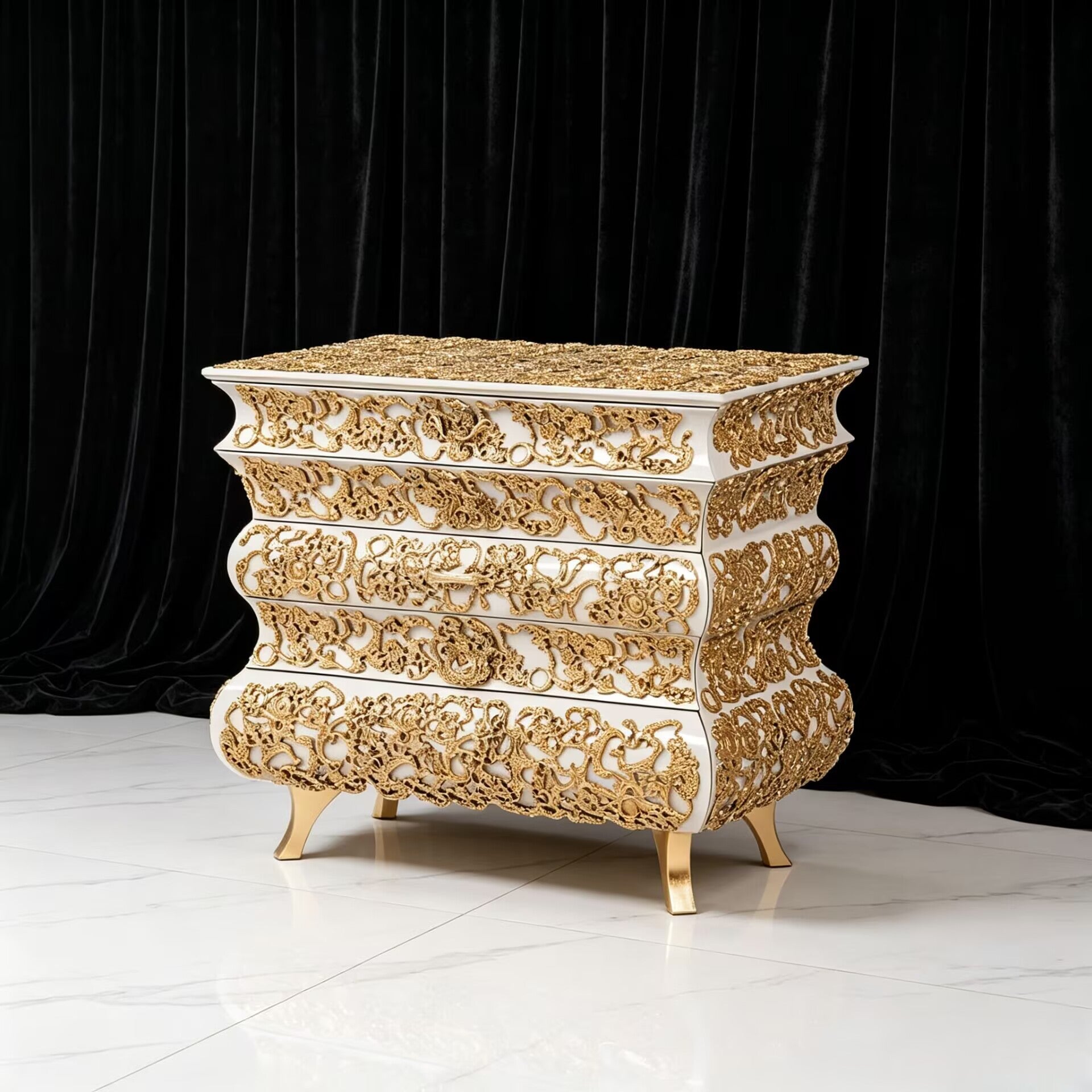 Crochet Chest Minimalist Solid Wood Metal Decoration Cabinet
