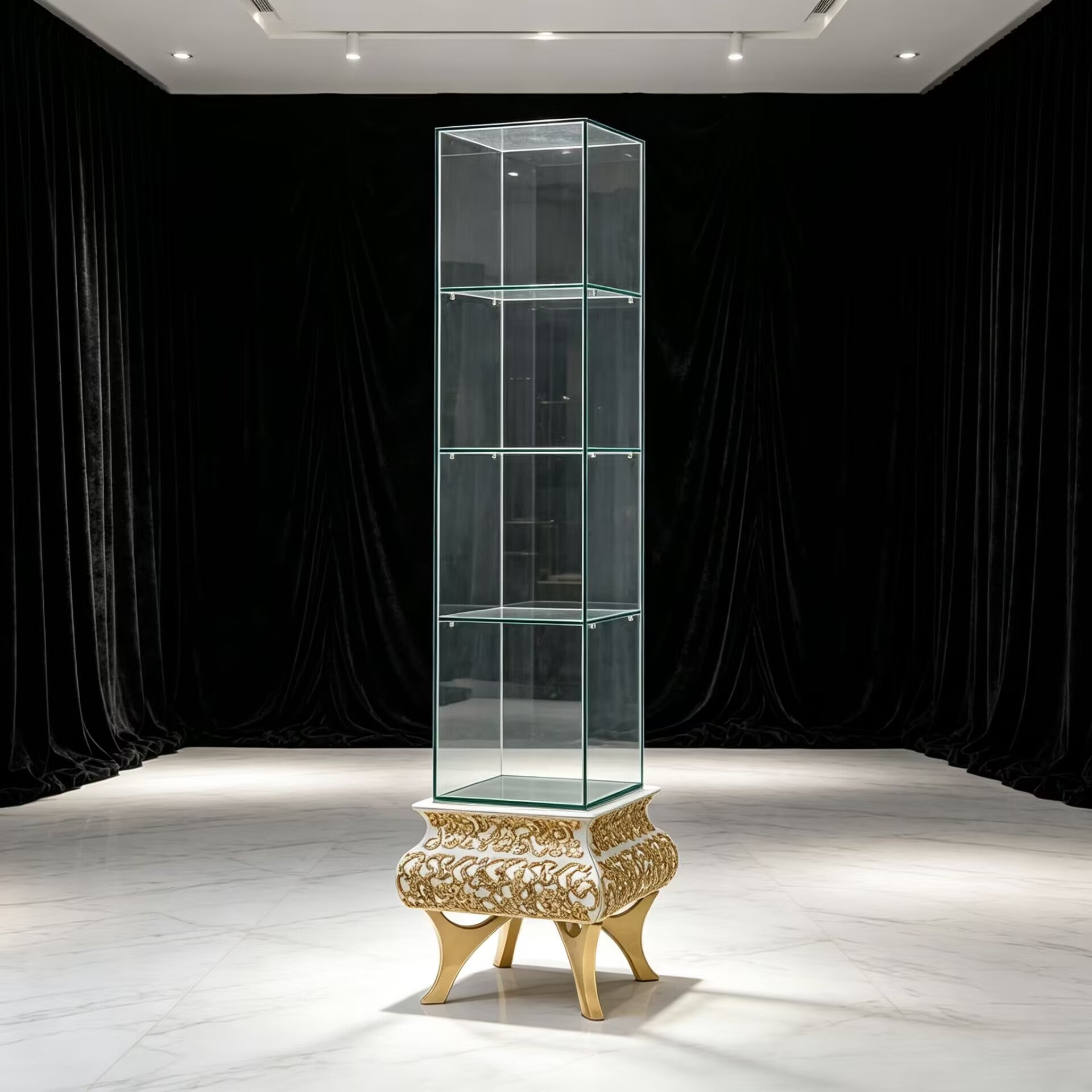 Crochet Modern Luxurious Irregular Metal Glass Display Case