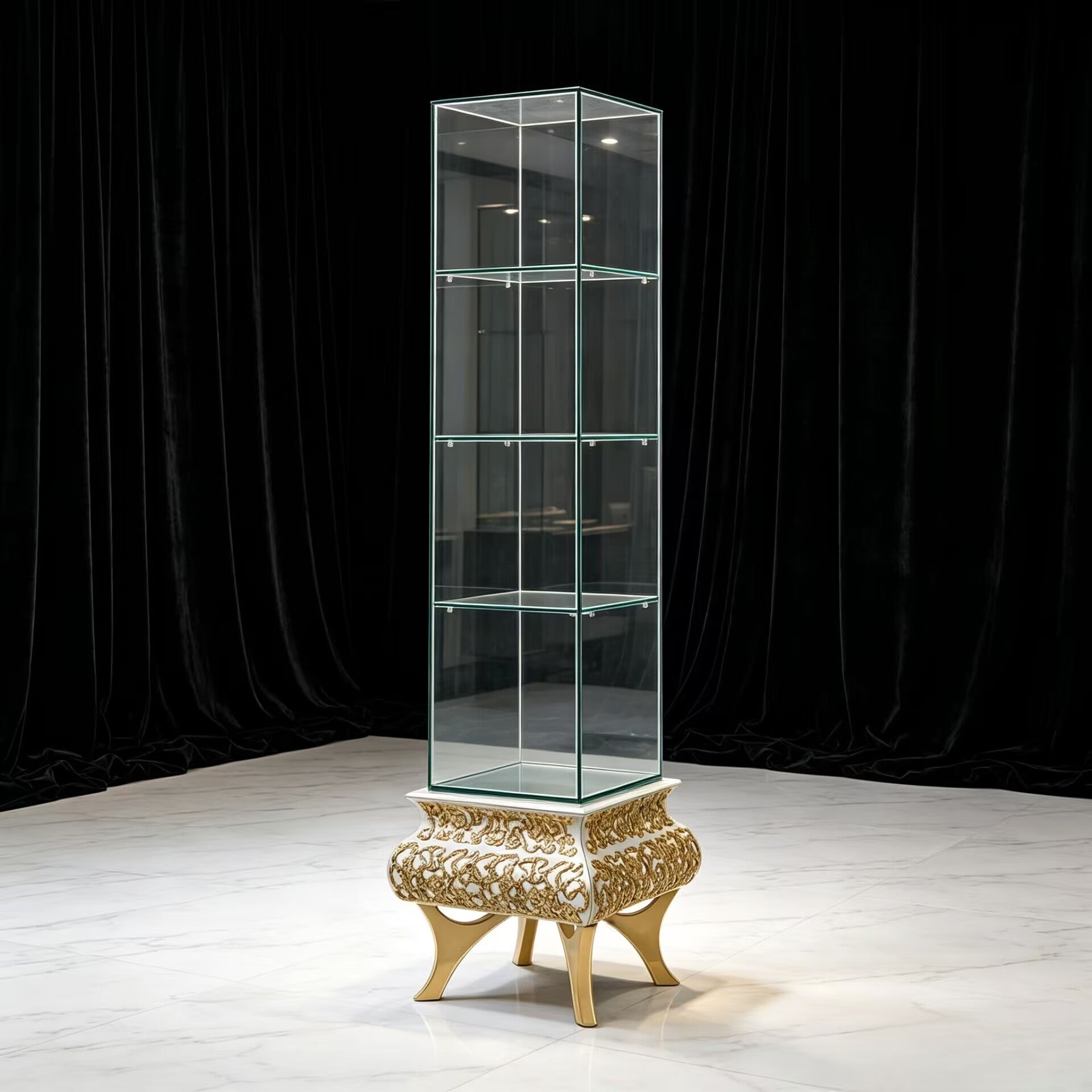 Crochet Modern Luxurious Irregular Metal Glass Display Case