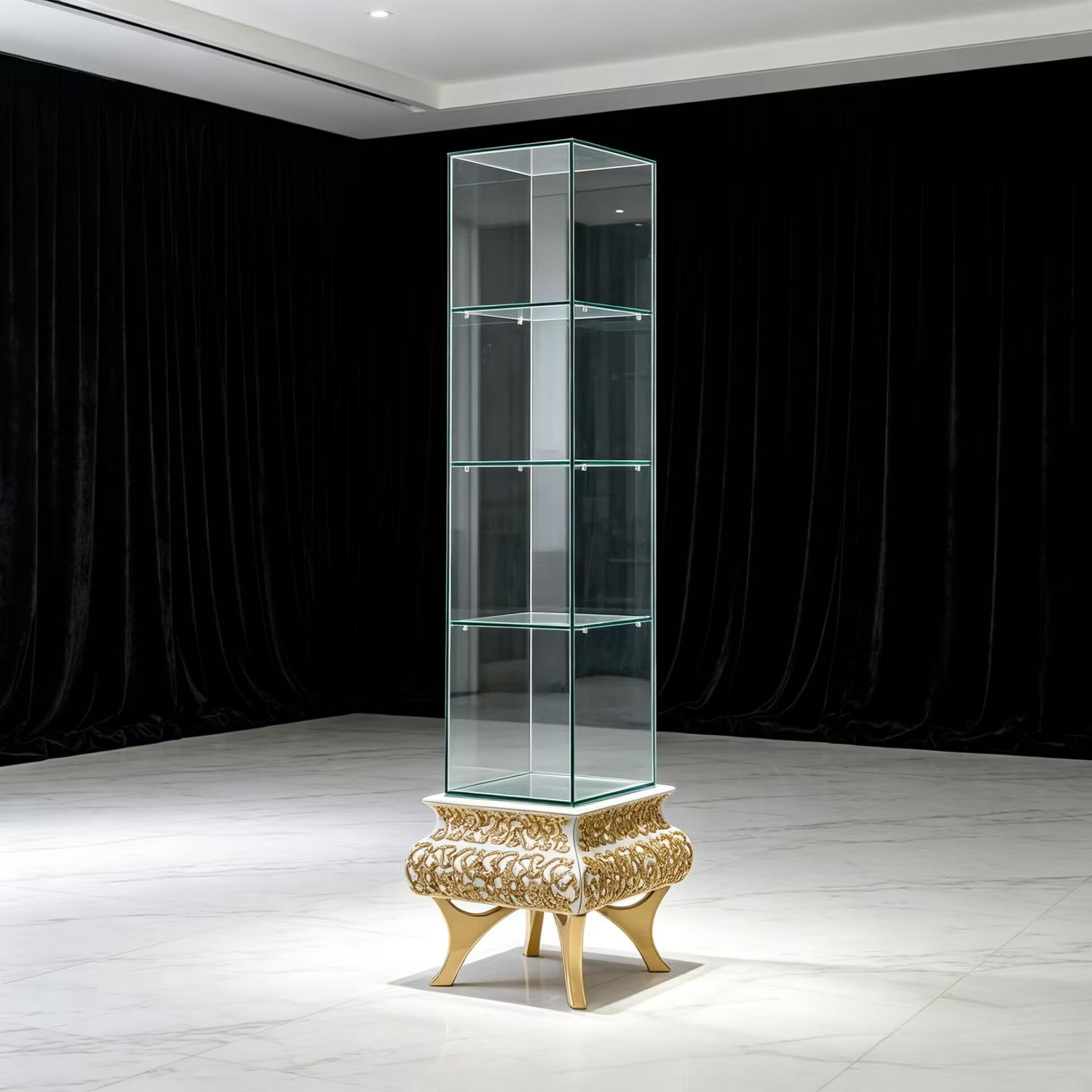 Crochet Modern Luxurious Irregular Metal Glass Display Case