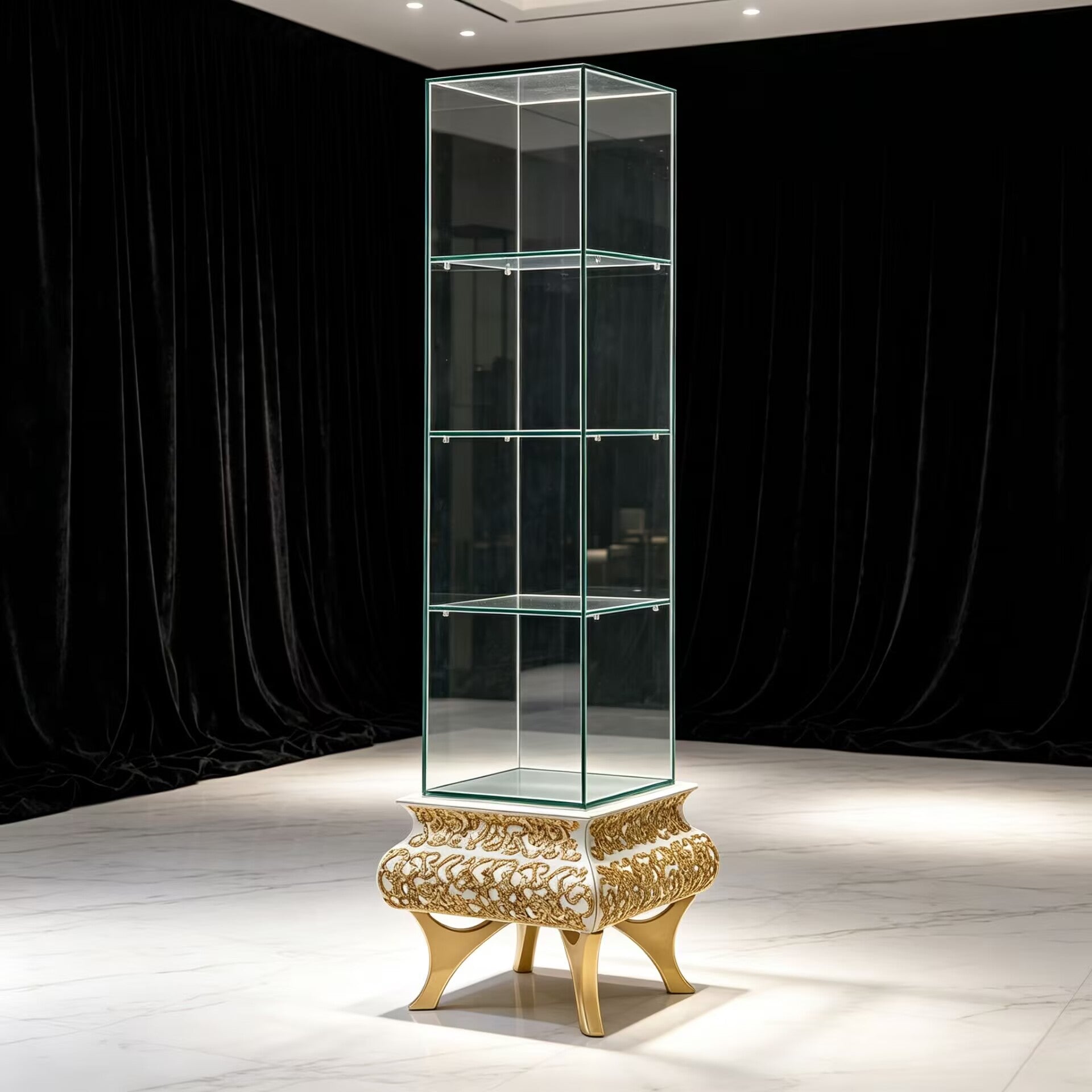 Crochet Modern Luxurious Irregular Metal Glass Display Case