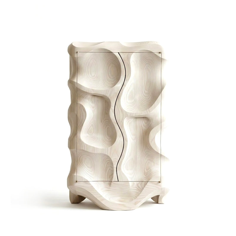 Modern Minimalism Artistic Leather Solid Wood Commission Cabinet