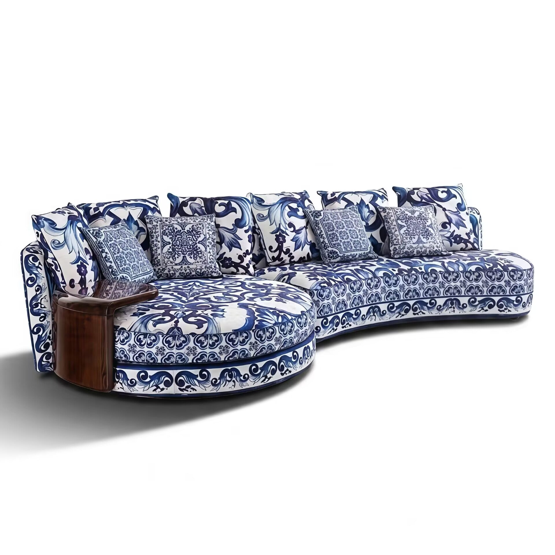 Calla Villa Living Room Designer Unique Retro Fabric Curved Sofa