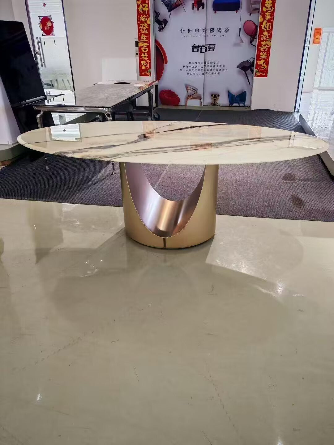 Cameron Modern Luxury Natural Marble Minimalist Art Dining Table