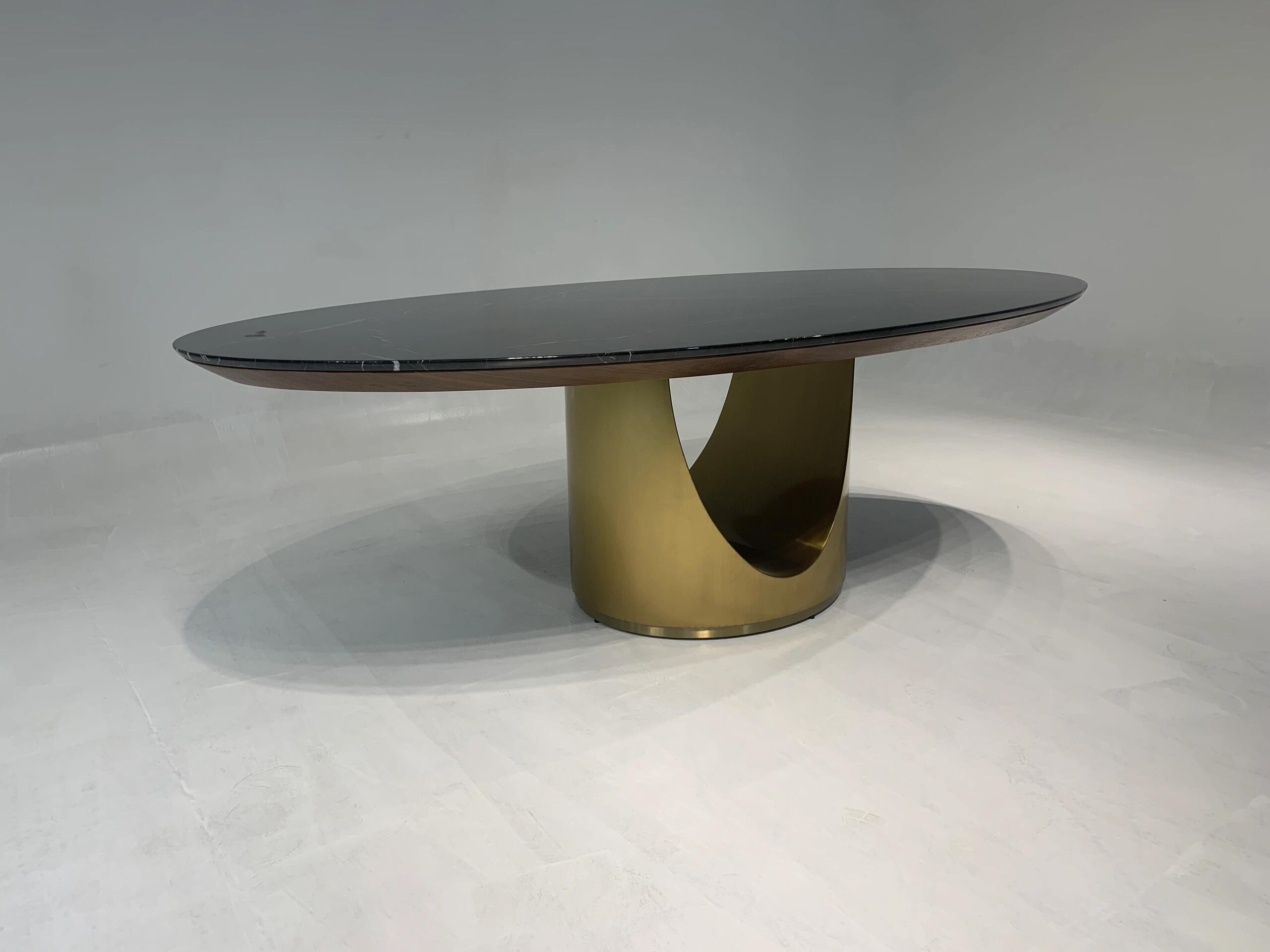 Cameron Modern Luxury Natural Marble Minimalist Art Dining Table