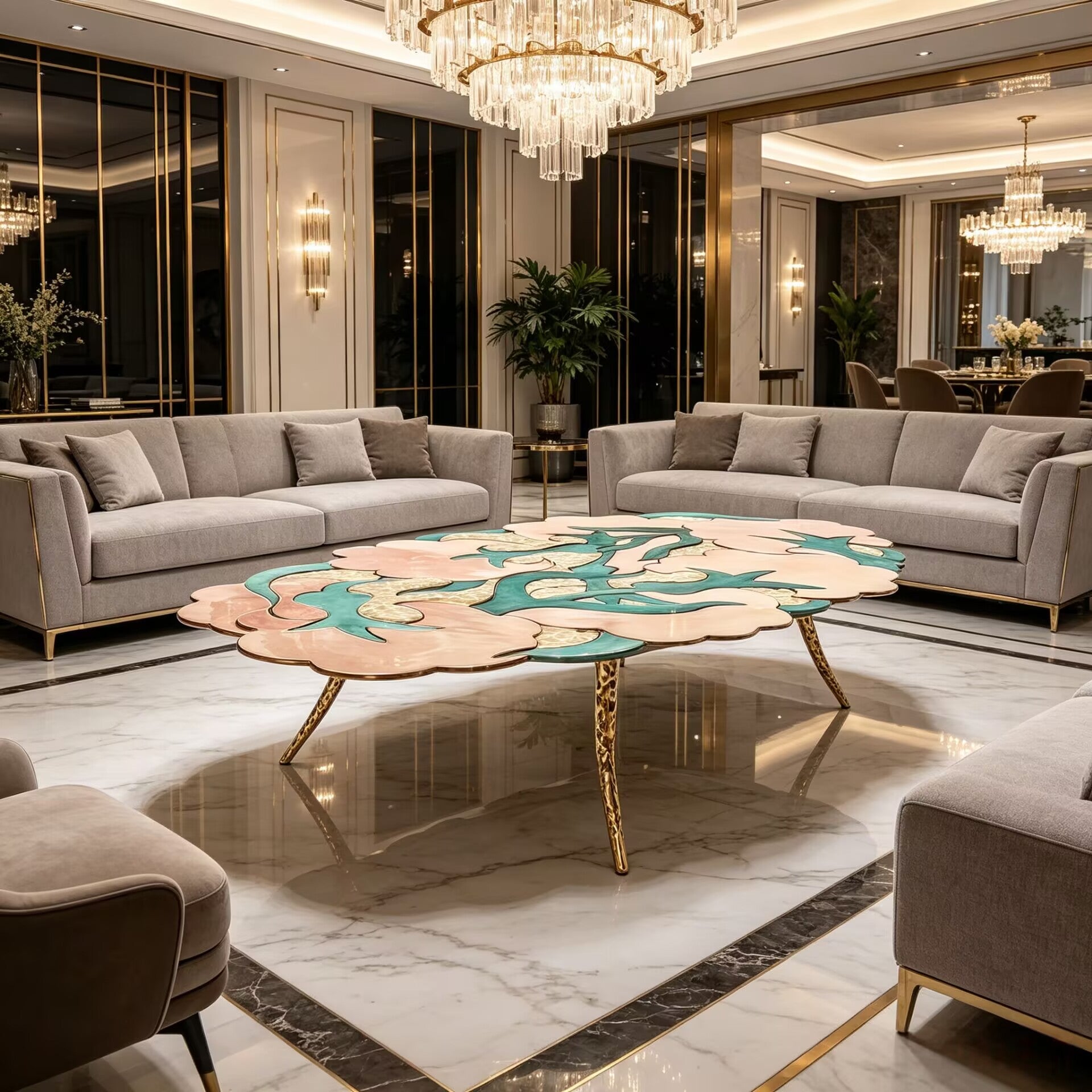 Caramelo Modern Metal Artistic Colorful Customize Coffee Table
