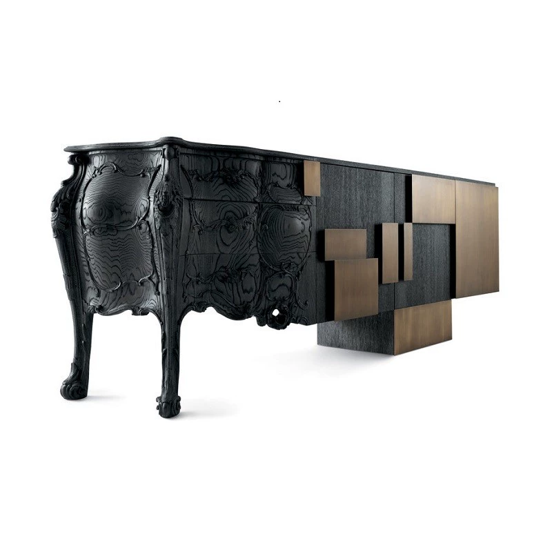 Classical solid wood carved sideboard