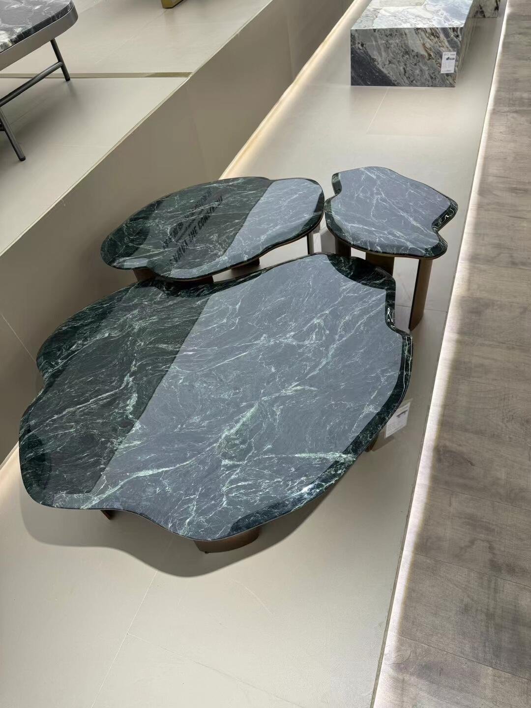 Claude Unique Creative Irregular Marble Metal Custom Coffee Table