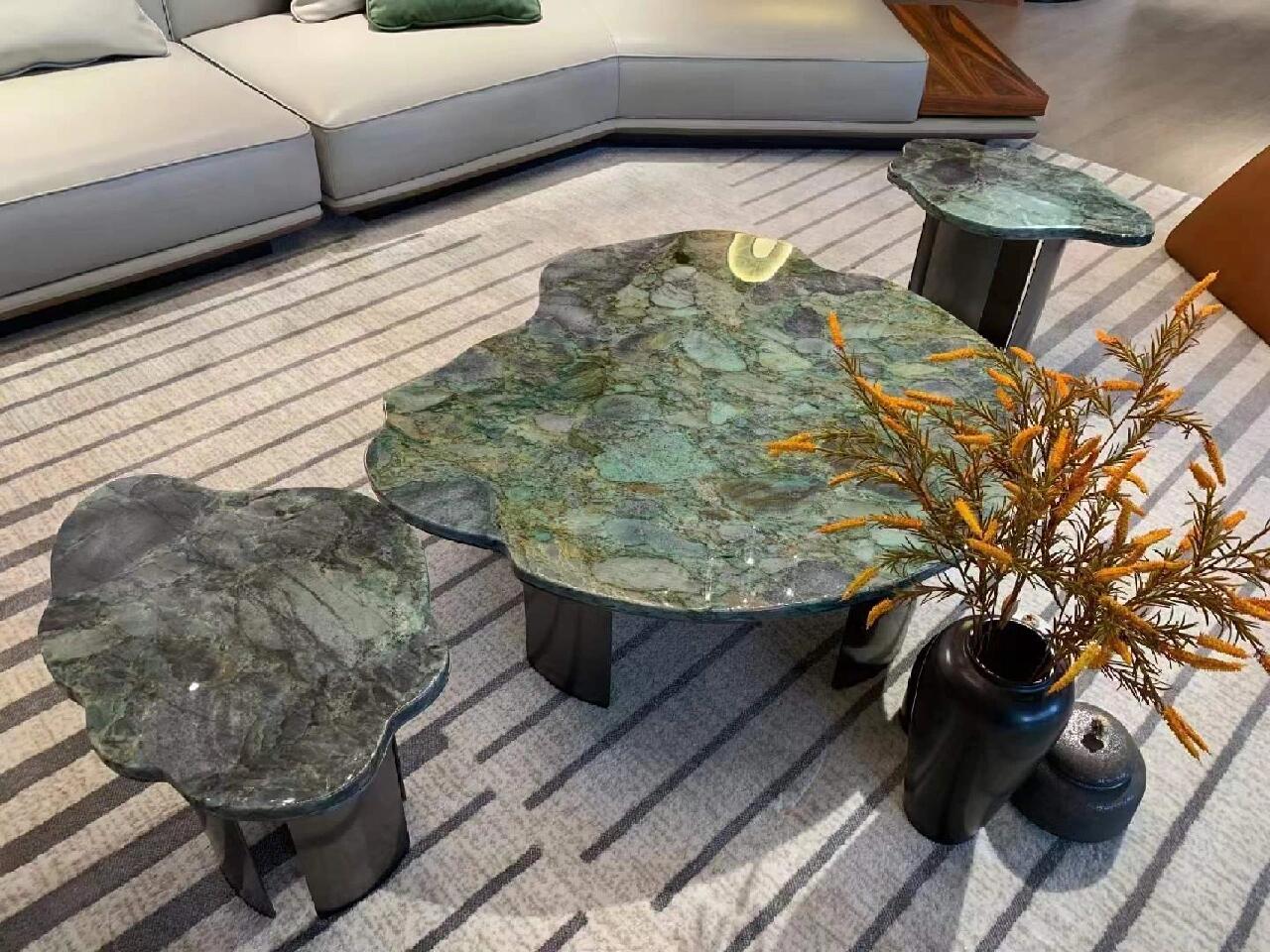 Claude Unique Creative Irregular Marble Metal Custom Coffee Table