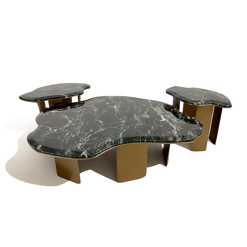 Claude Unique Creative Irregular Marble Metal Custom Coffee Table