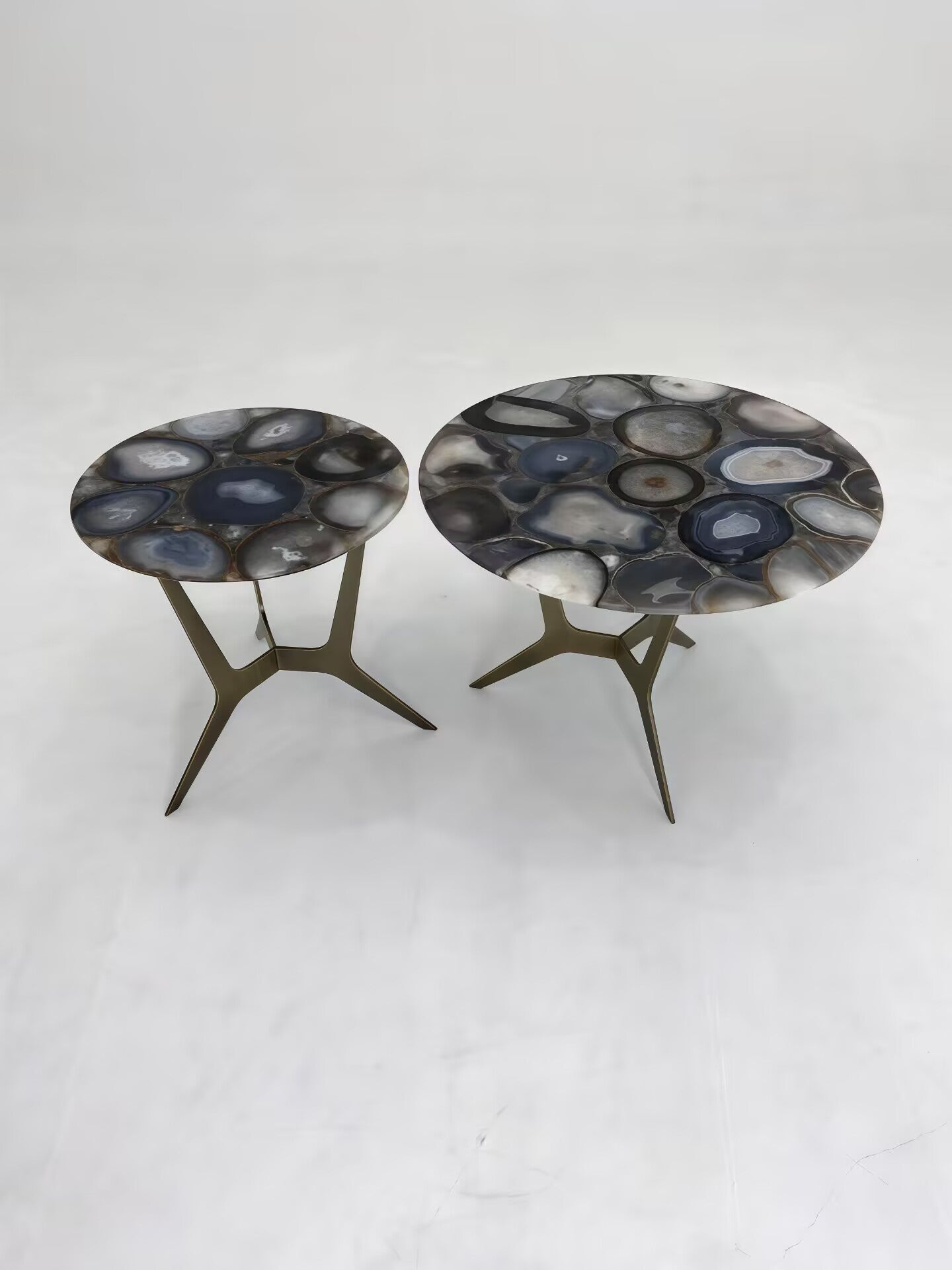 Living Room Luxury Minimalism Stainless Steel Agate Coffee Table
