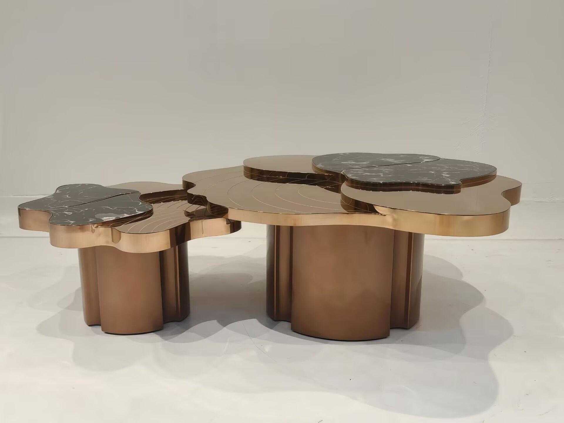 Italian Natural Marble Modern Creativity Stainless Steel Coffee Table