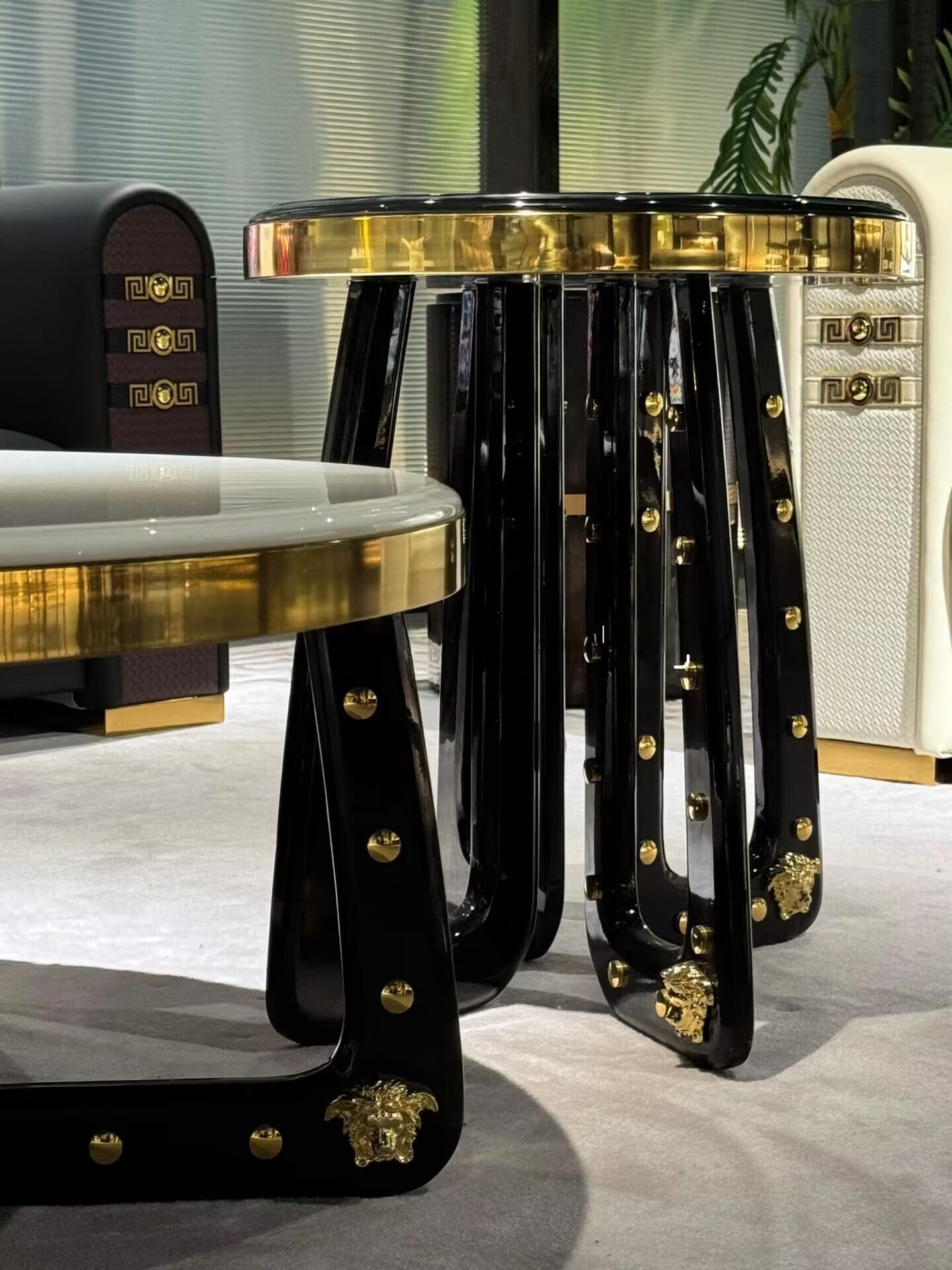 Villa Living Room Creativity Round Marble Combination Coffee Table
