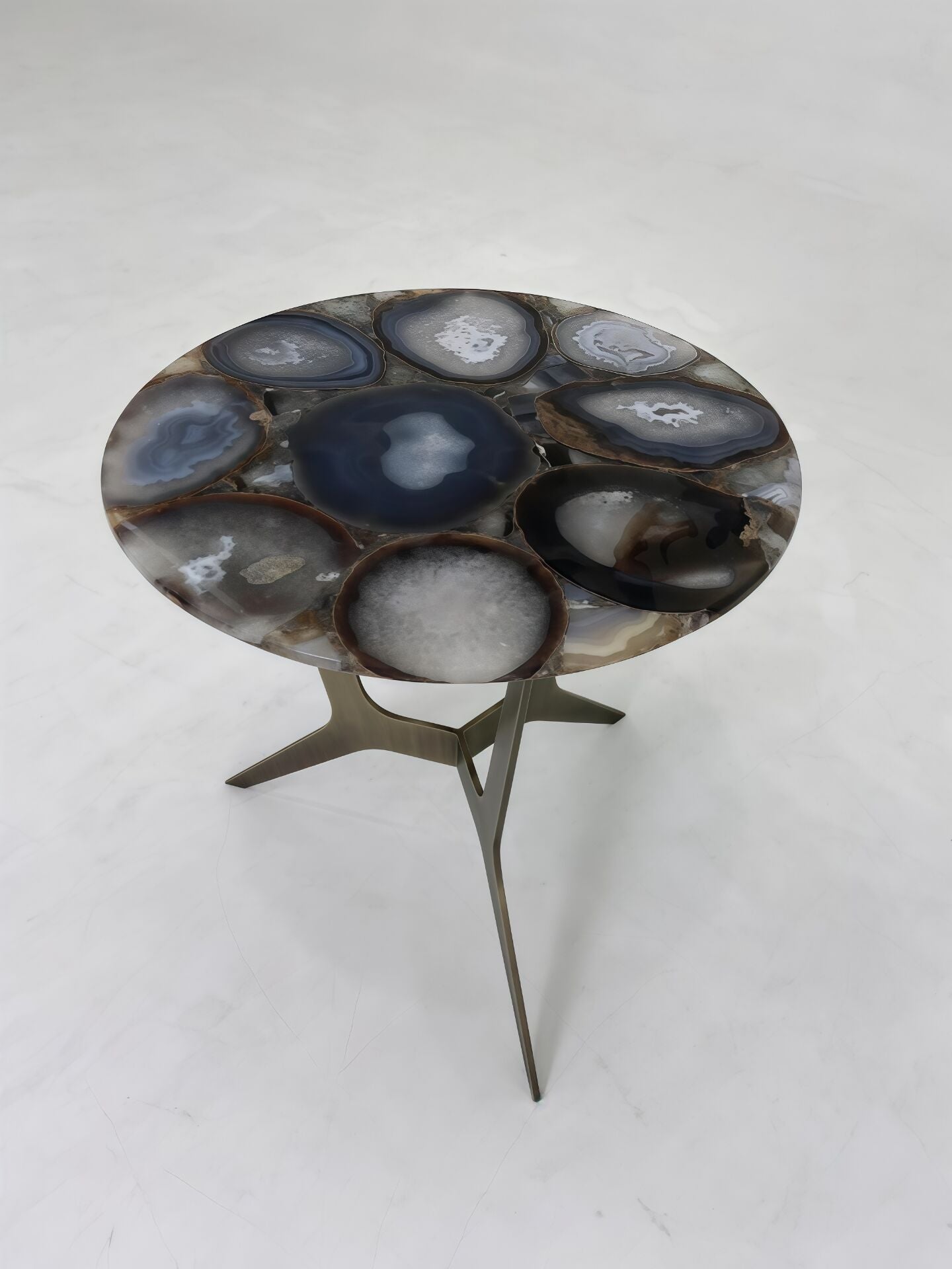Living Room Luxury Minimalism Stainless Steel Agate Coffee Table