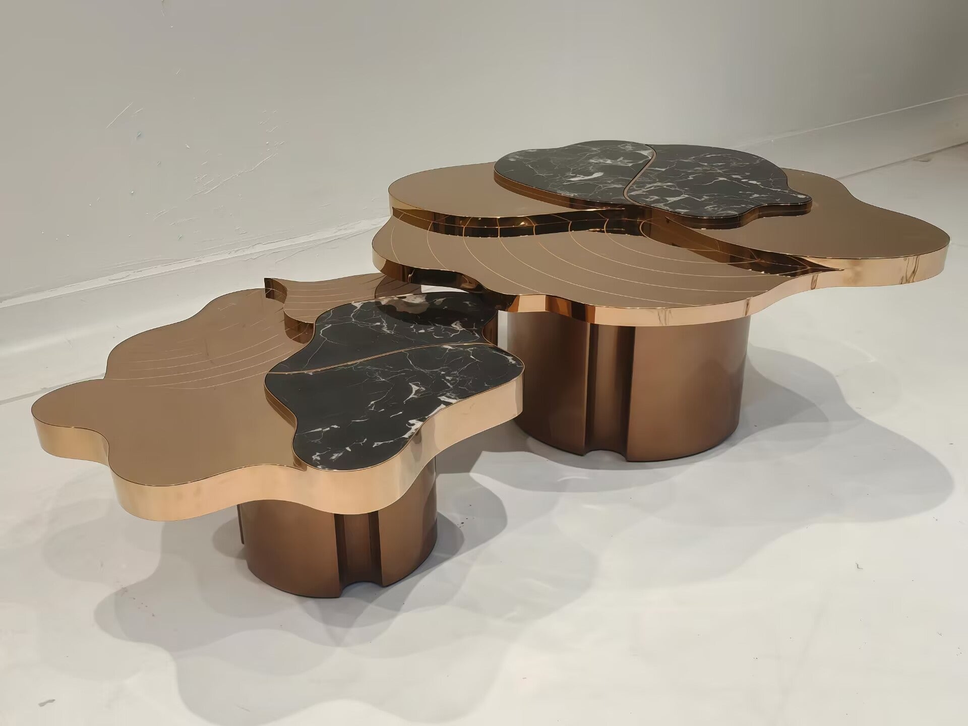 Italian Natural Marble Modern Creativity Stainless Steel Coffee Table