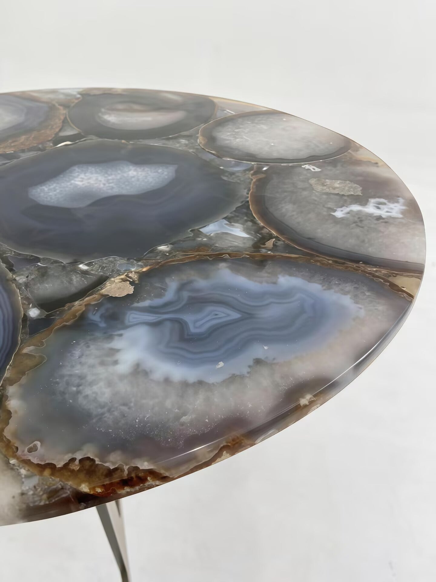 Living Room Luxury Minimalism Stainless Steel Agate Coffee Table