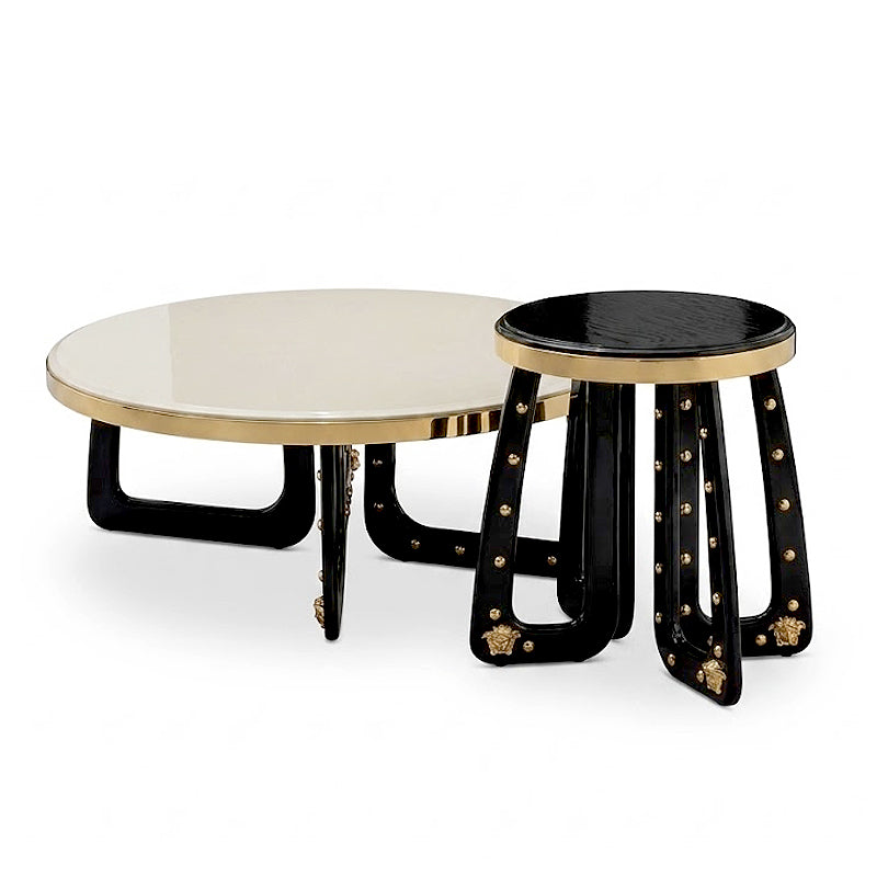 Villa Living Room Creativity Round Marble Combination Coffee Table