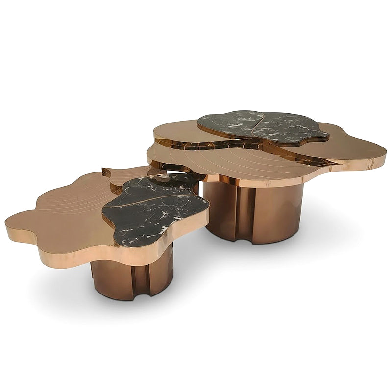 Italian Natural Marble Modern Creativity Stainless Steel Coffee Table