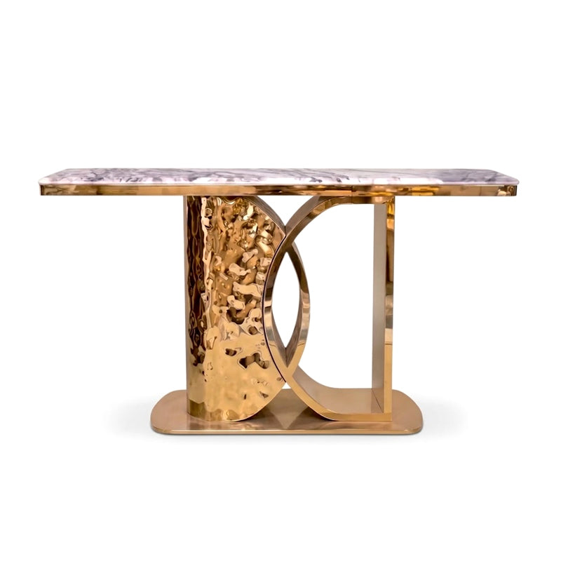 Living Room High-Quality Art Stainless Steel Natural Marble Console