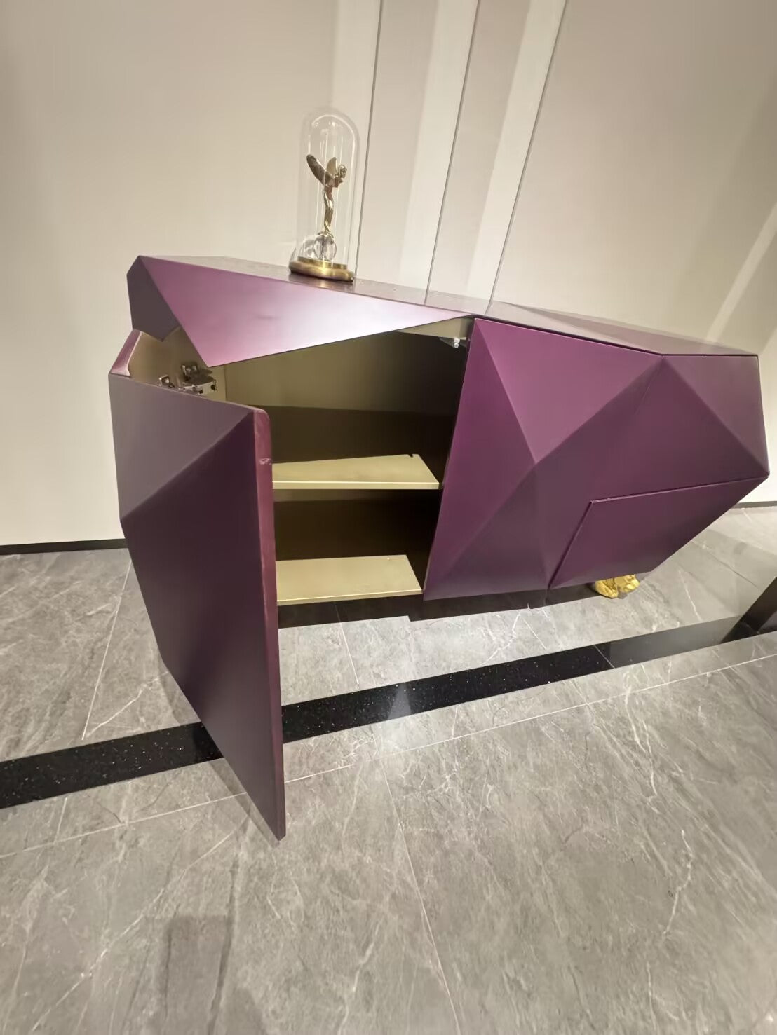 DIAMOND AMETHYST Light luxury solid wood irregular sideboard