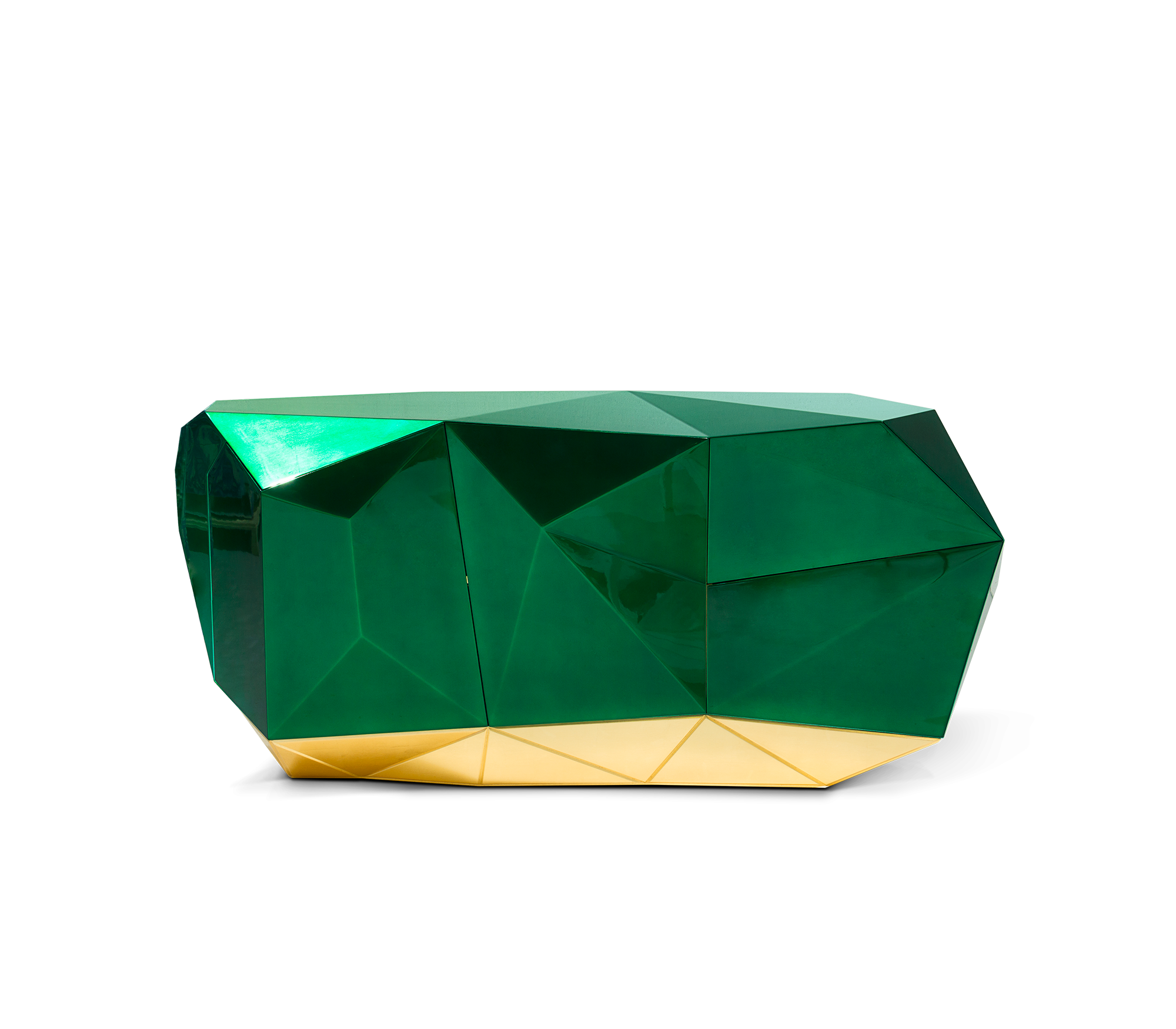 DIAMOND EMERALD Modern light luxury irregular solid wood sideboard
