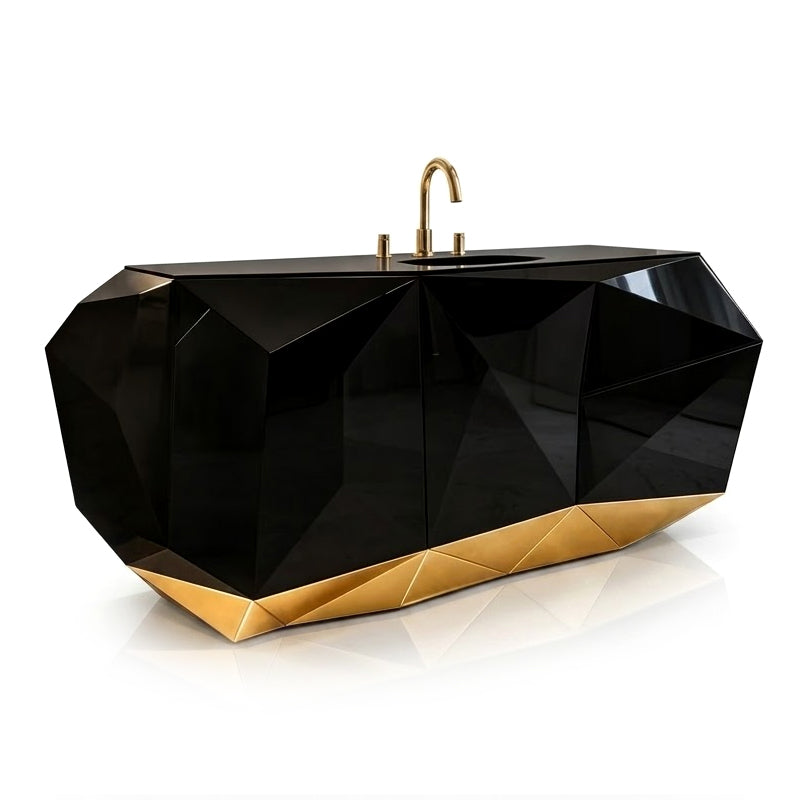 Diamond Villa Bathroom Luxurious Designer Solid Wood Washbasin