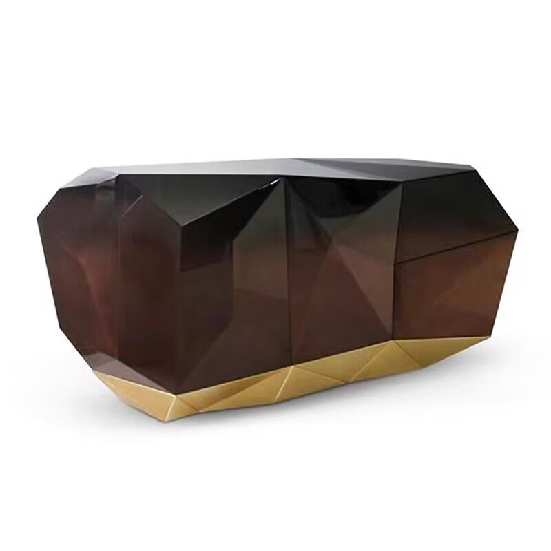 DIAMOND EMERALD Modern light luxury irregular solid wood sideboard