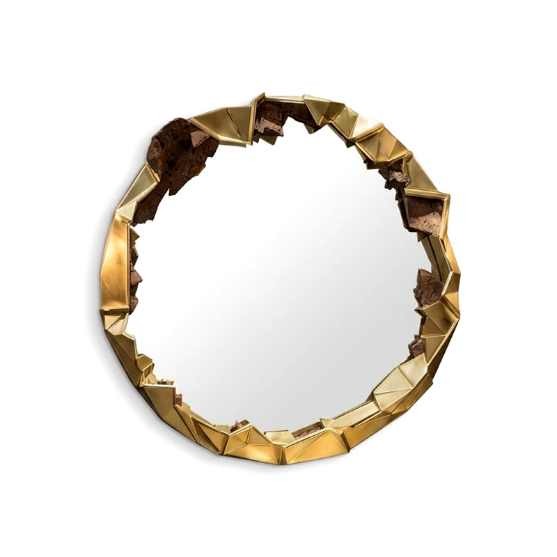 High-End Artistic Unique Irregular Luxurious Metal Decorative Mirror