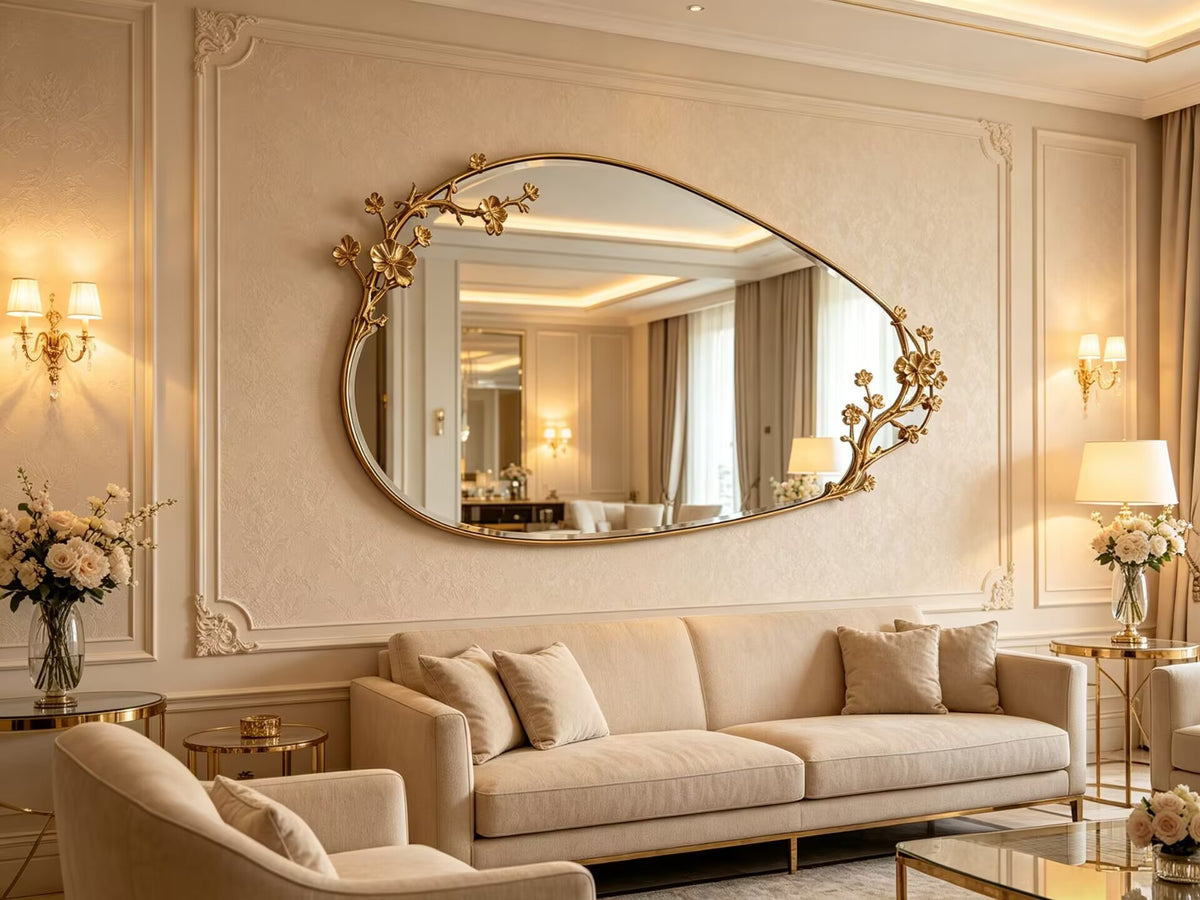 Designer Metal Plum Blossom Irregular Artistic Decorative Mirror