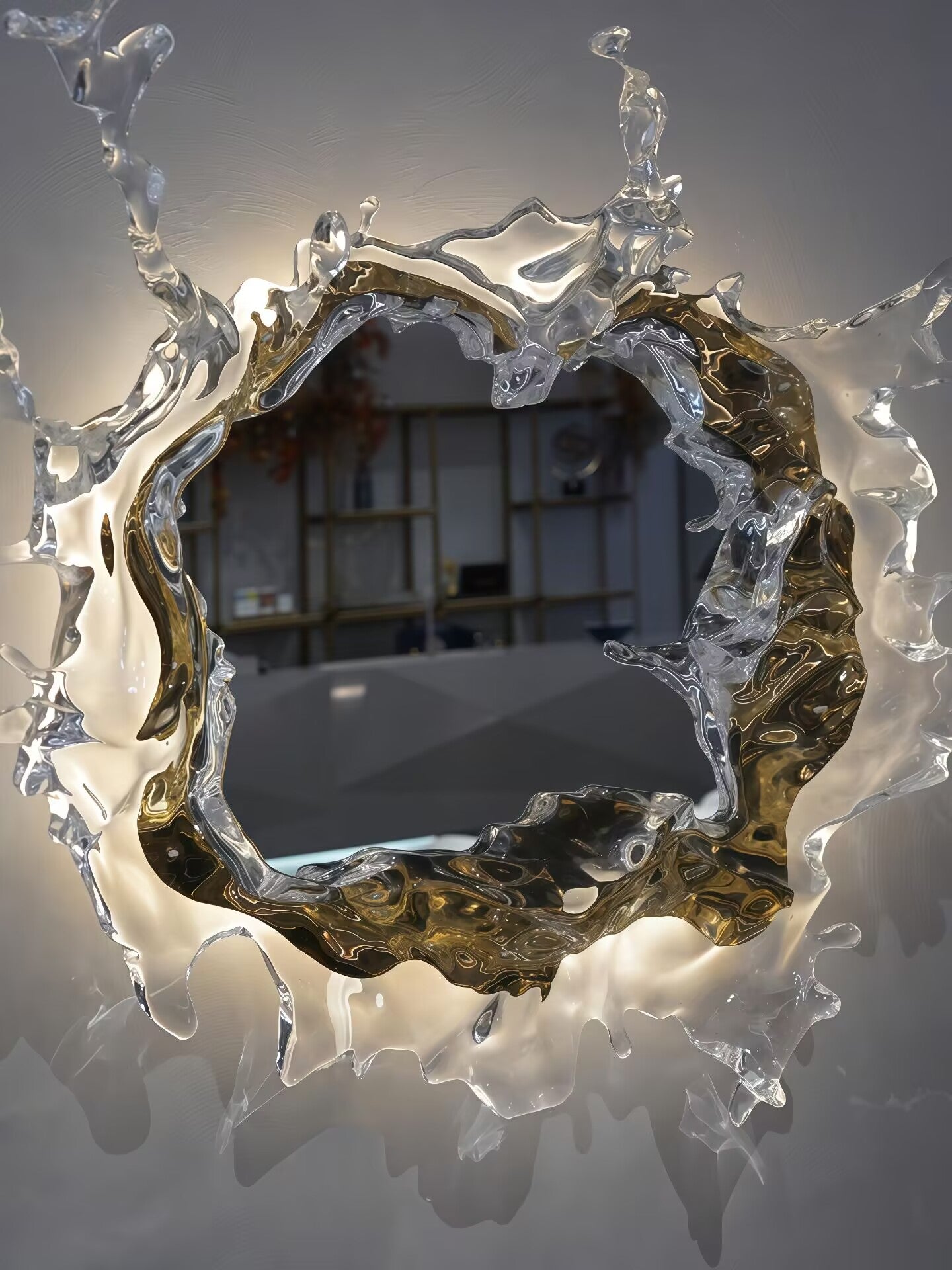 Villa Living Room Upscale Irregular Acrylic Wall-Mounted Decorative Mirror