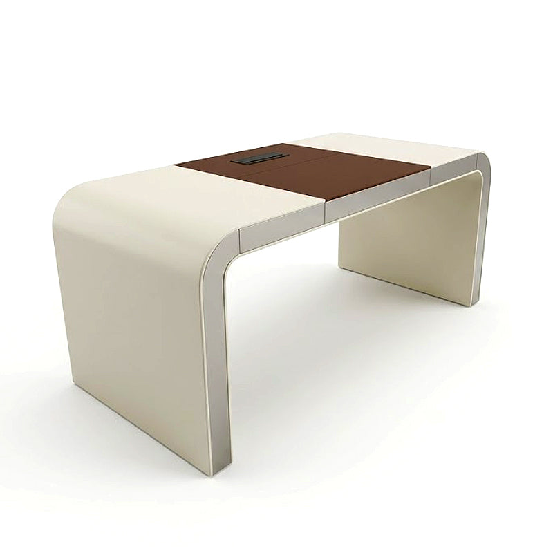 Modern Simplicity Solid Wood Designer Genuine Leather Desk