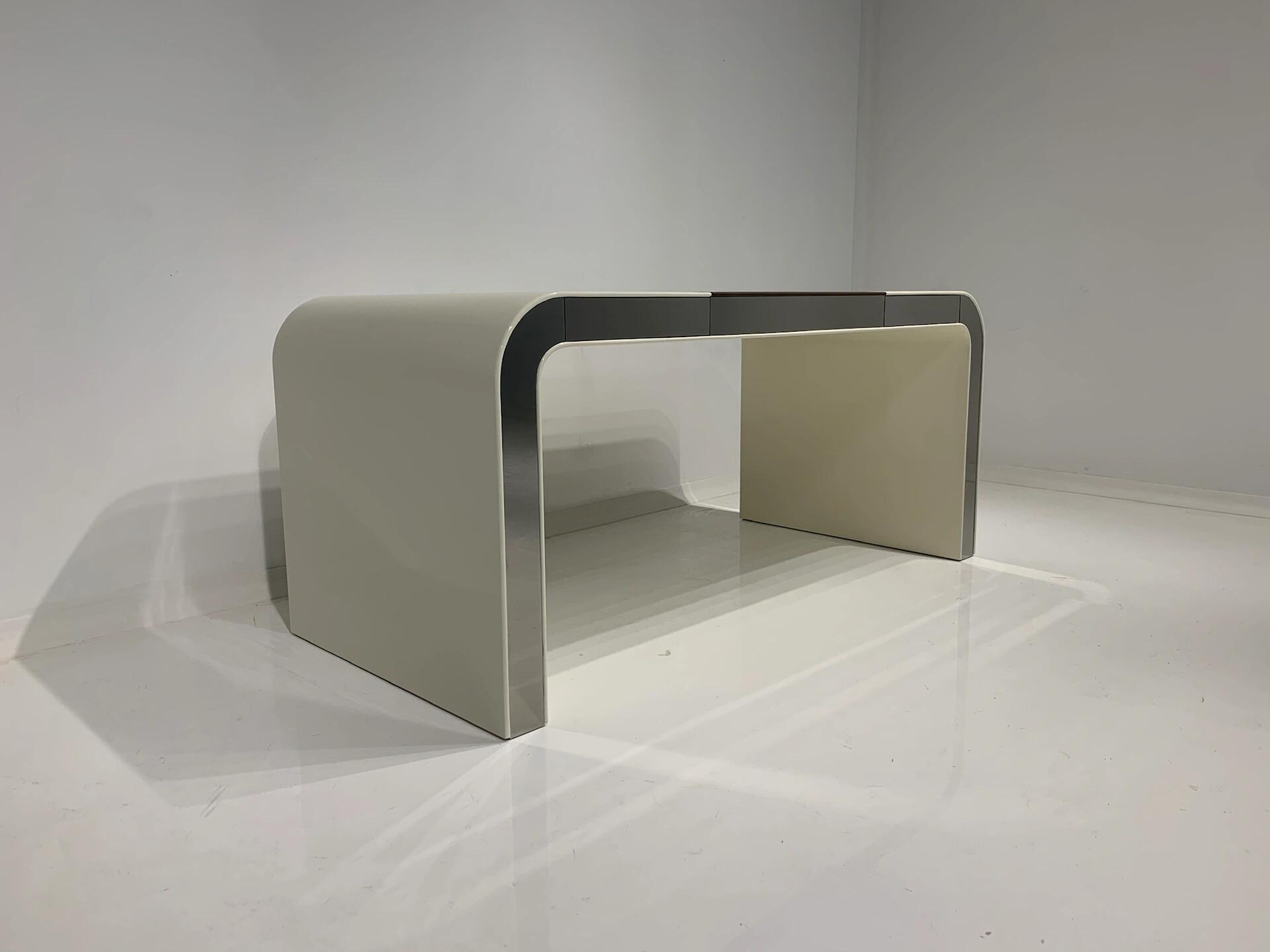 Modern Simplicity Solid Wood Designer Genuine Leather Desk