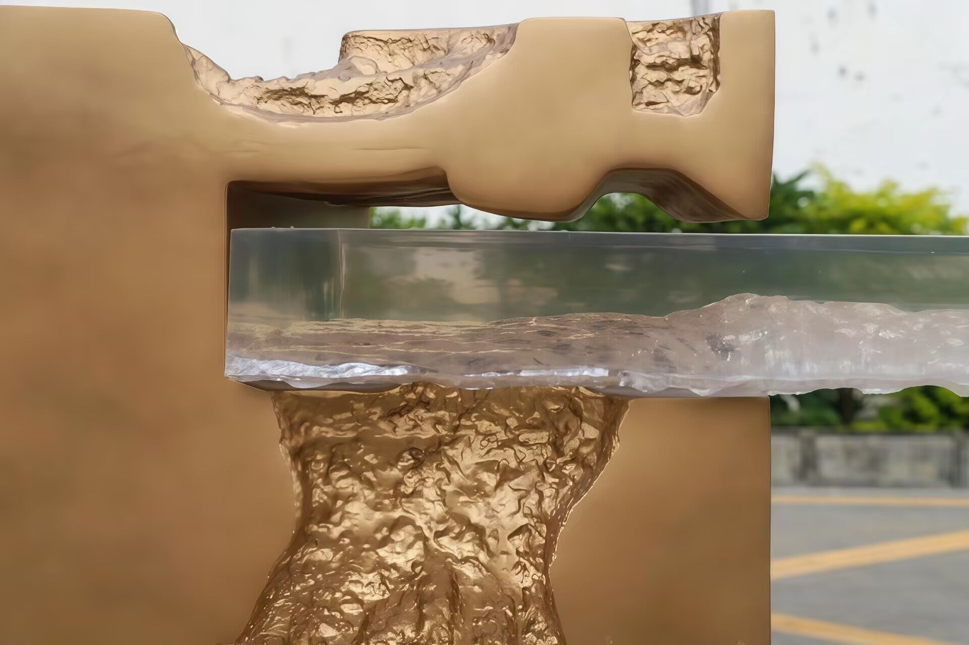 Study Modern Artistic High Quality Metal Transparent Resin Desk