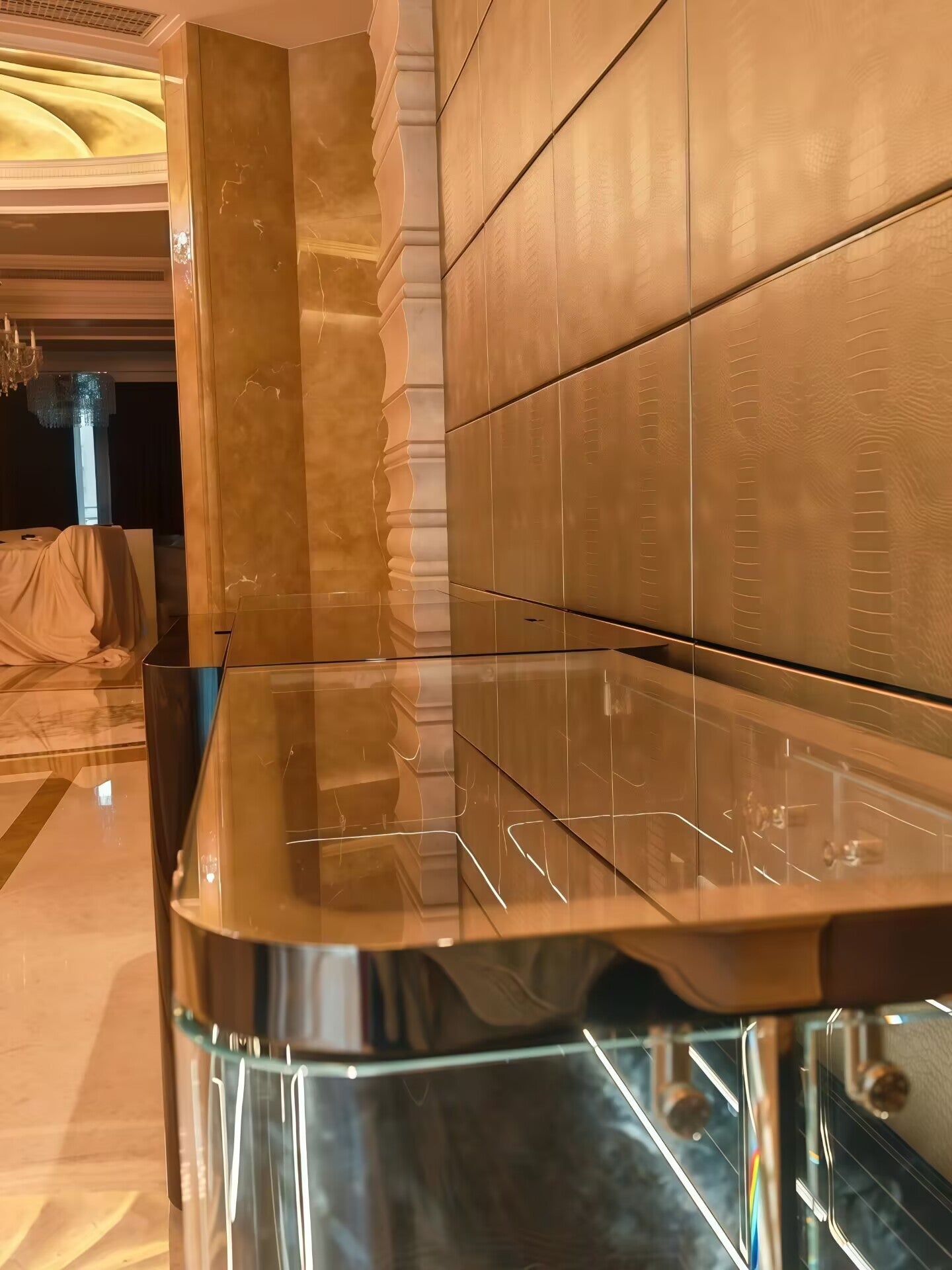 Desmond Modern Luxury Villa Living Room Creativity Glass Tv Cabinet